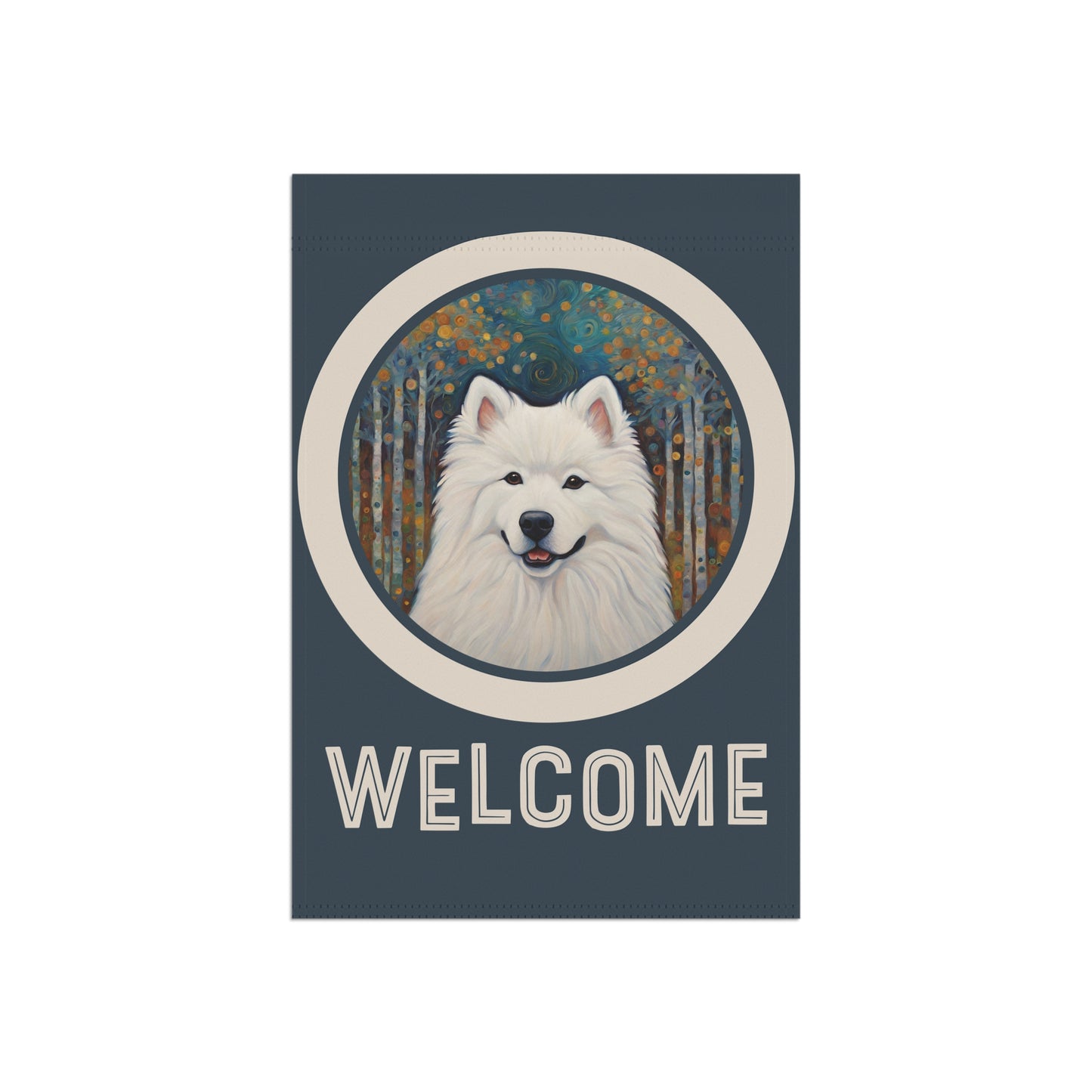 Samoyed Welcome 2-Sided Garden & House Flag/Banner