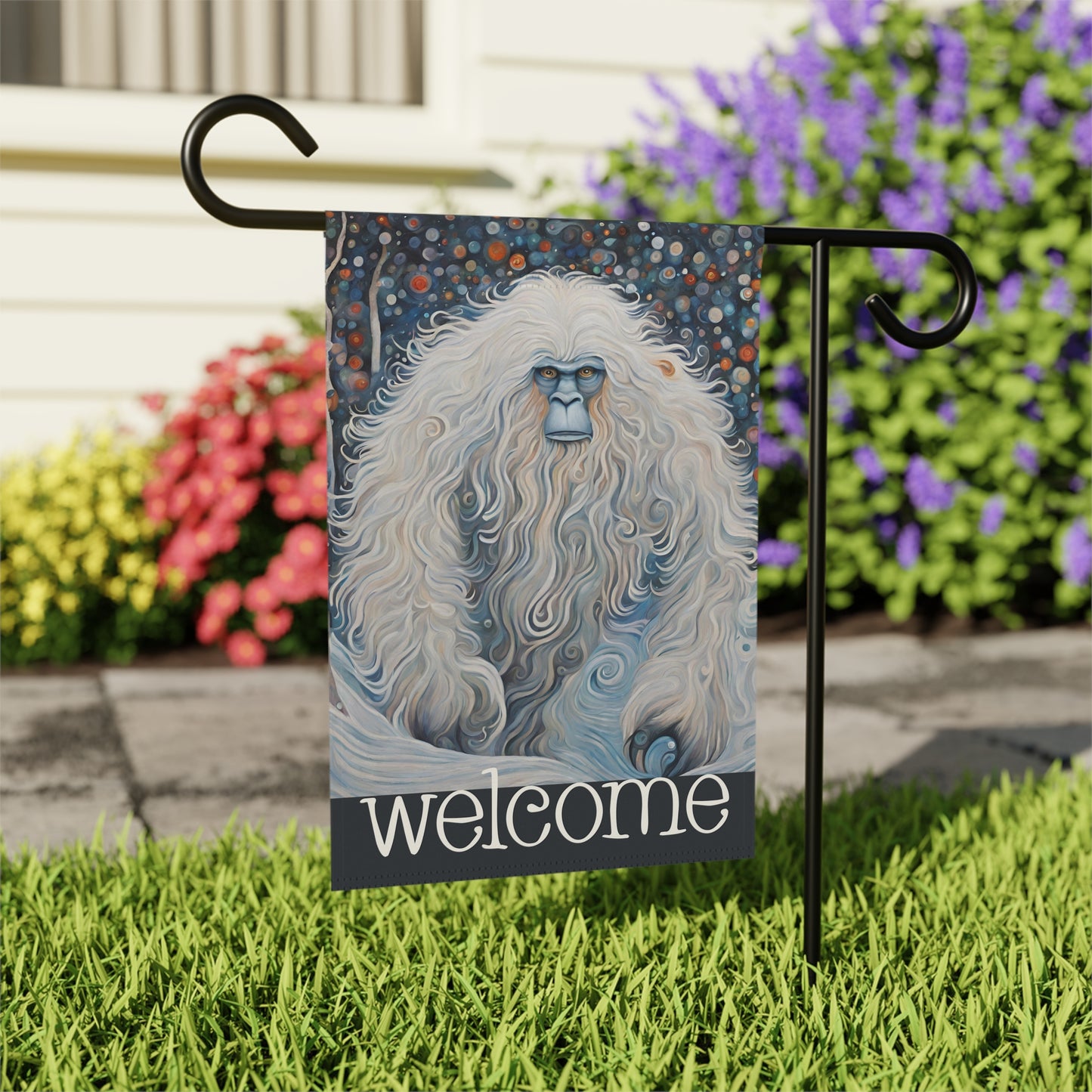 The Yeti Welcome 2-Sided Garden & House Flag/Banner