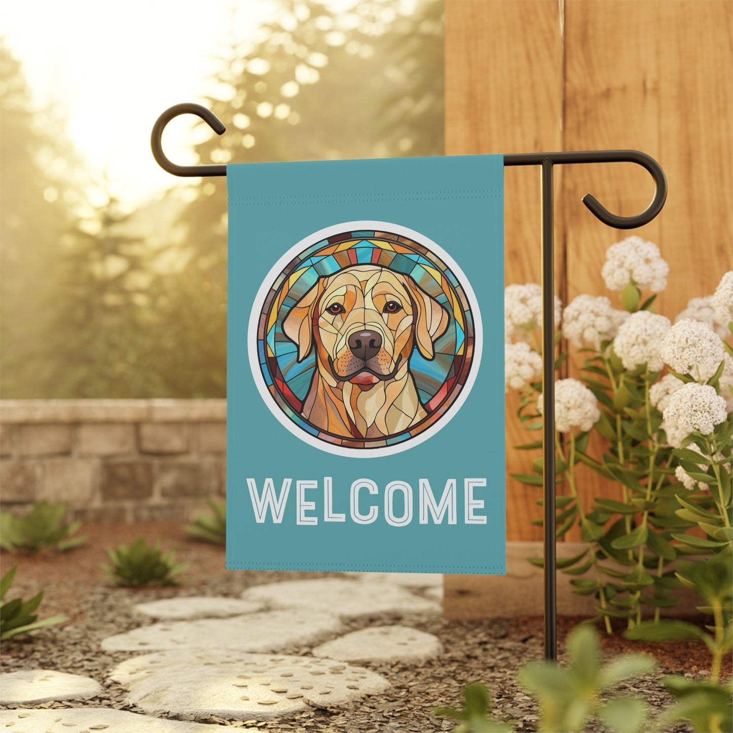 Yellow Labrador Welcome 2-Sided Garden & House Flag/Banner