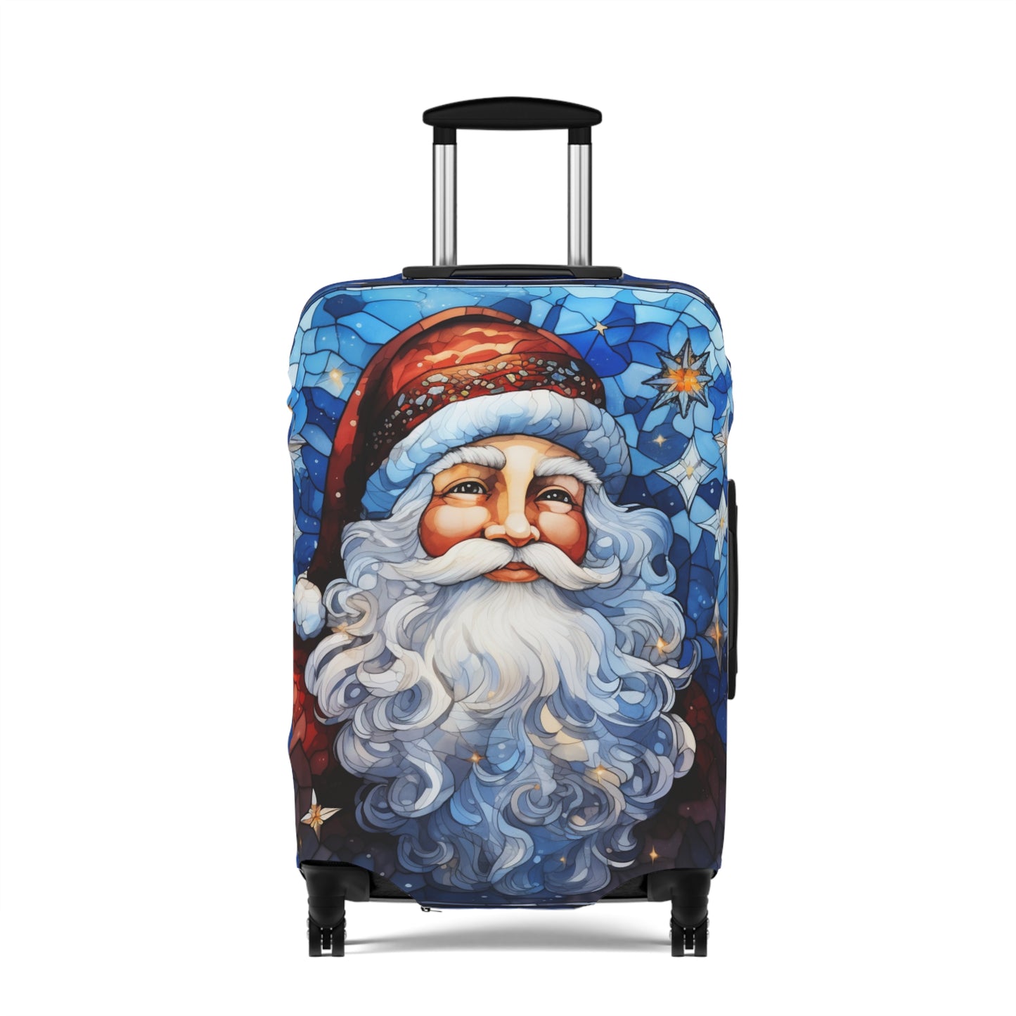 Stained Glass Santa Luggage Cover