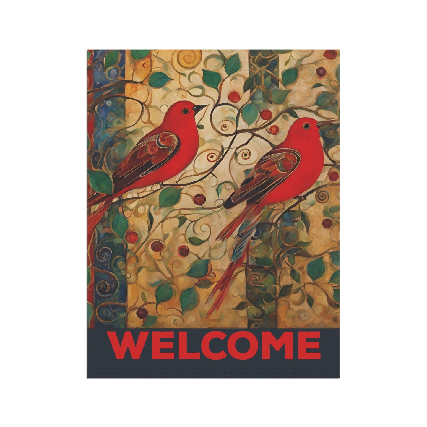 Orvington Red Birds Welcome 2-Sided Garden & House Flag/Banner