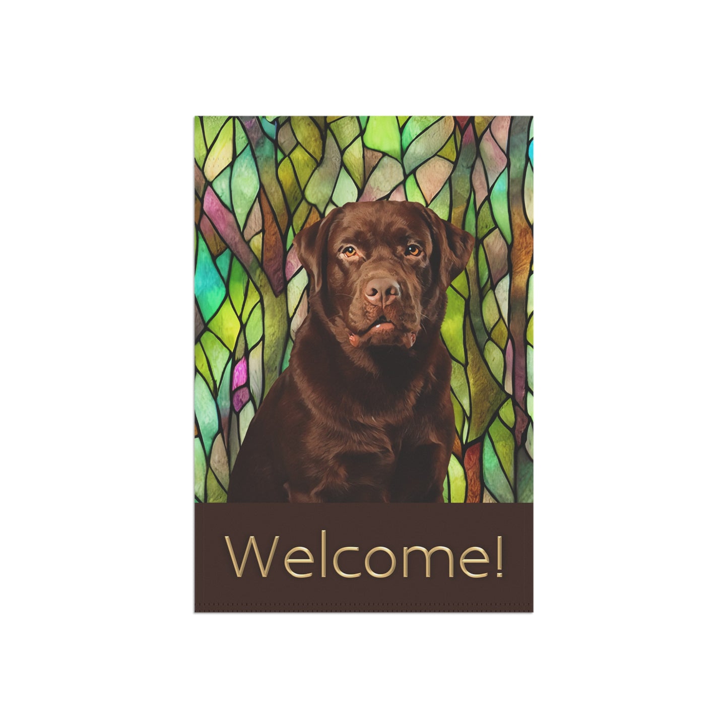 Chocolate Labrador Welcome 2-Sided Garden & House Flag/Banner