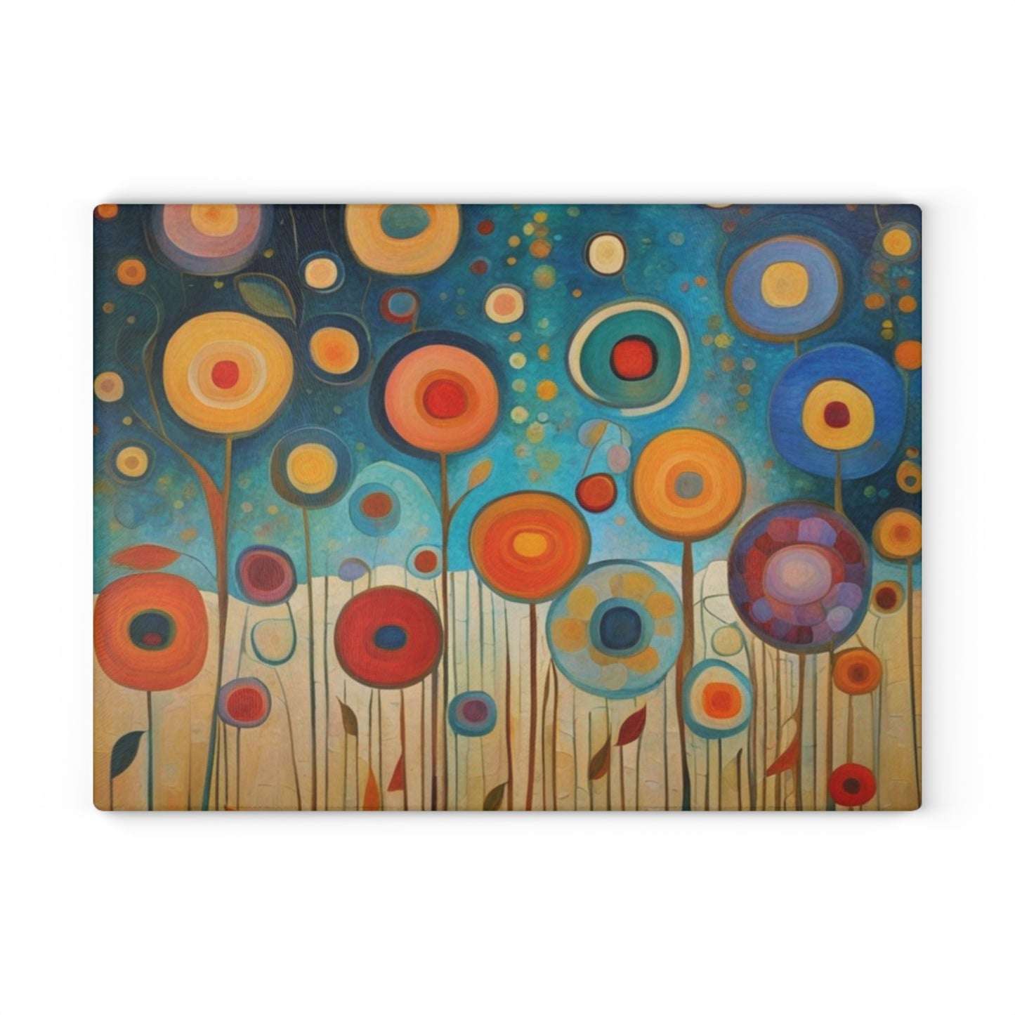 Lollipop Flowers Tempered Glass Cutting Board