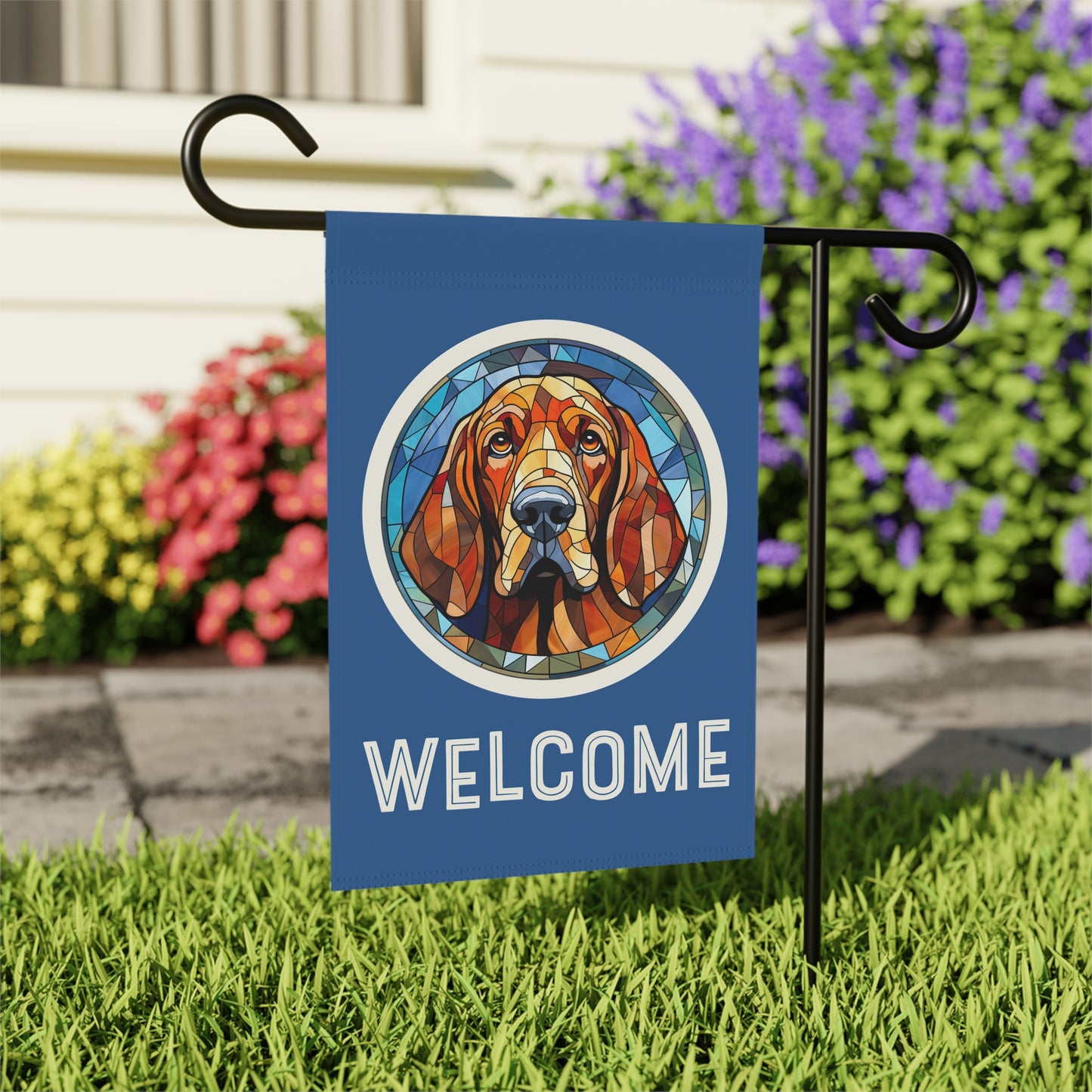 Bloodhound Welcome 2-Sided Garden & House Flag/Banner