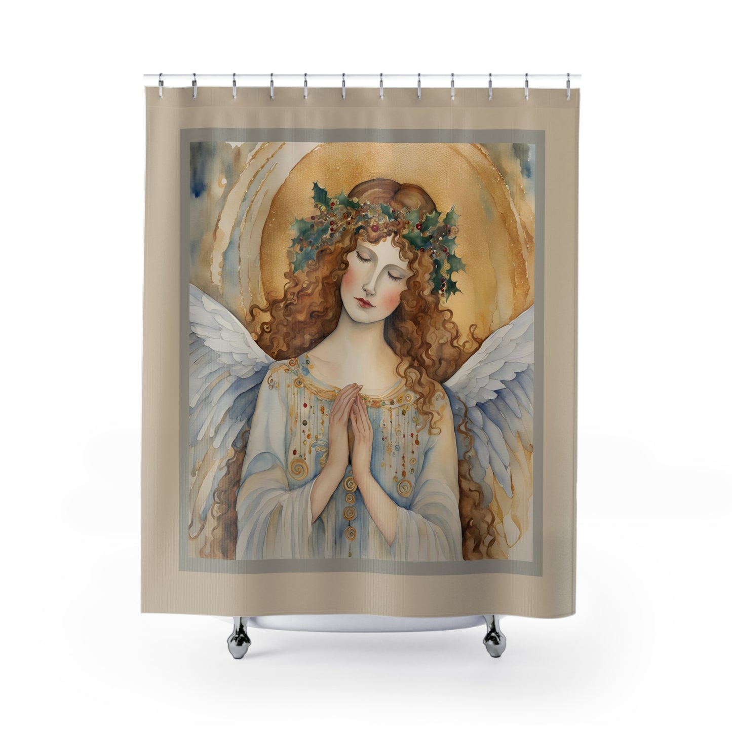 Guardian Angel Polyester Shower Curtain