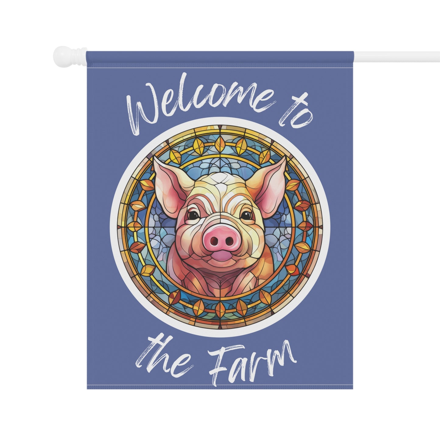 Welcome to the Farm Pig 2-Sided Garden & House Flag/Banner