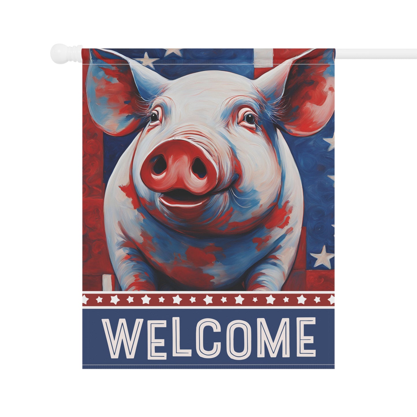 All American Pig Welcome 2-Sided Garden & House Flag/Banner