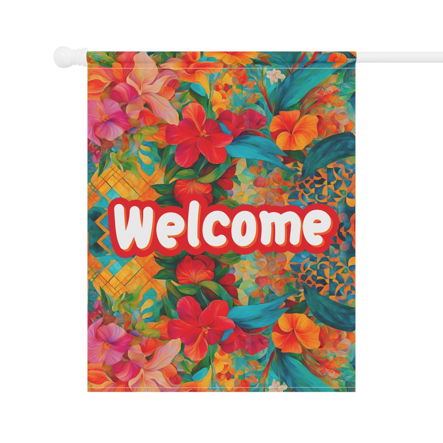 Aria Floral Welcome 2-Sided Garden & House Flag/Banner