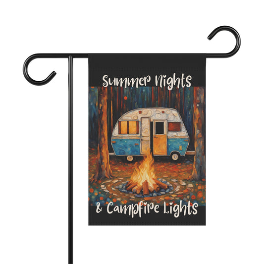 Summer Nights & Campfire Lights 2-Sided Garden & House Flag/Banner