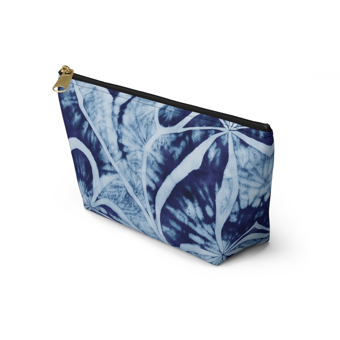 Shibori Indigo Accessory Pouch w T-bottom