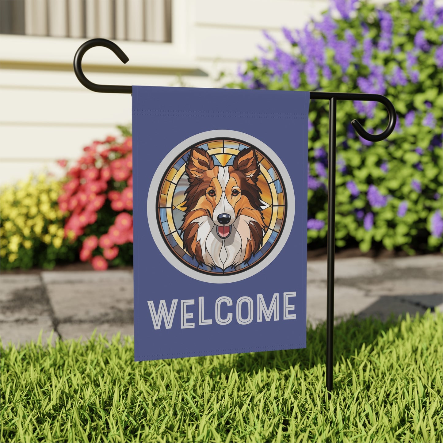 Shetland Sheepdog Welcome 2-Sided Garden & House Flag/Banner