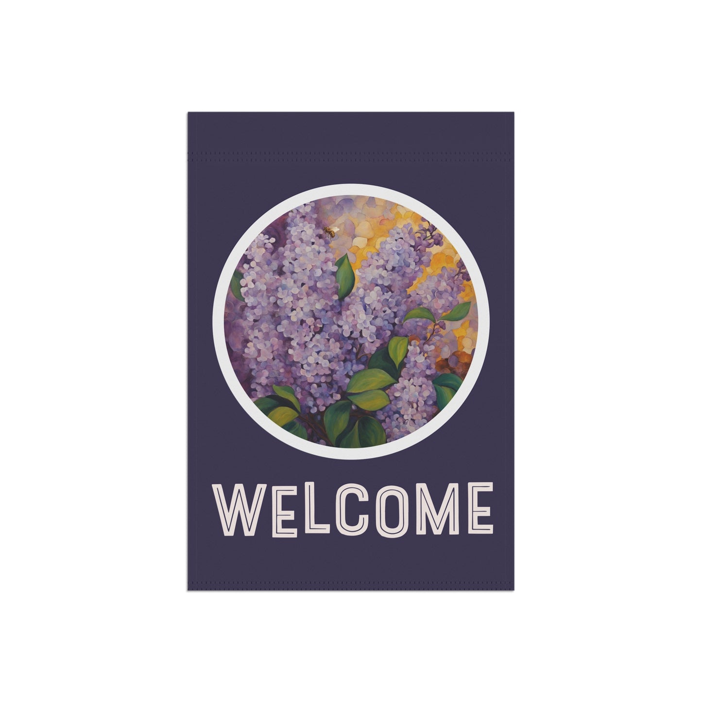 Visiting the Lilacs Welcome 2-Sided Garden & House Flag/Banner