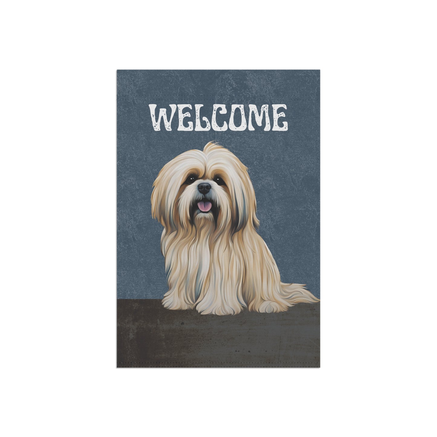 Lhasa Apso Welcome 2-Sided Garden & House Flag/Banner