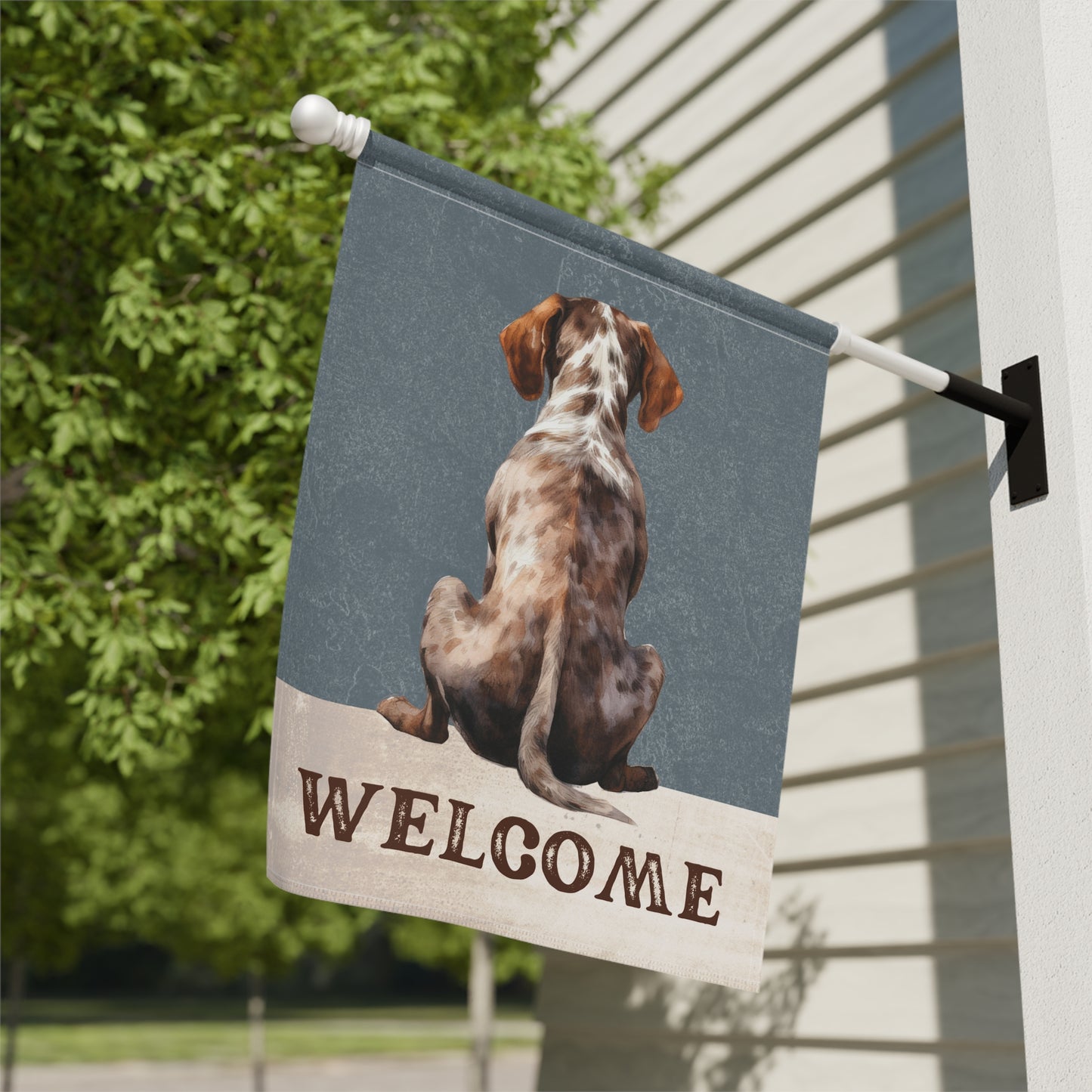 German Shorthaired Pointer Welcome 2-Sided Garden & House Flag/Banner