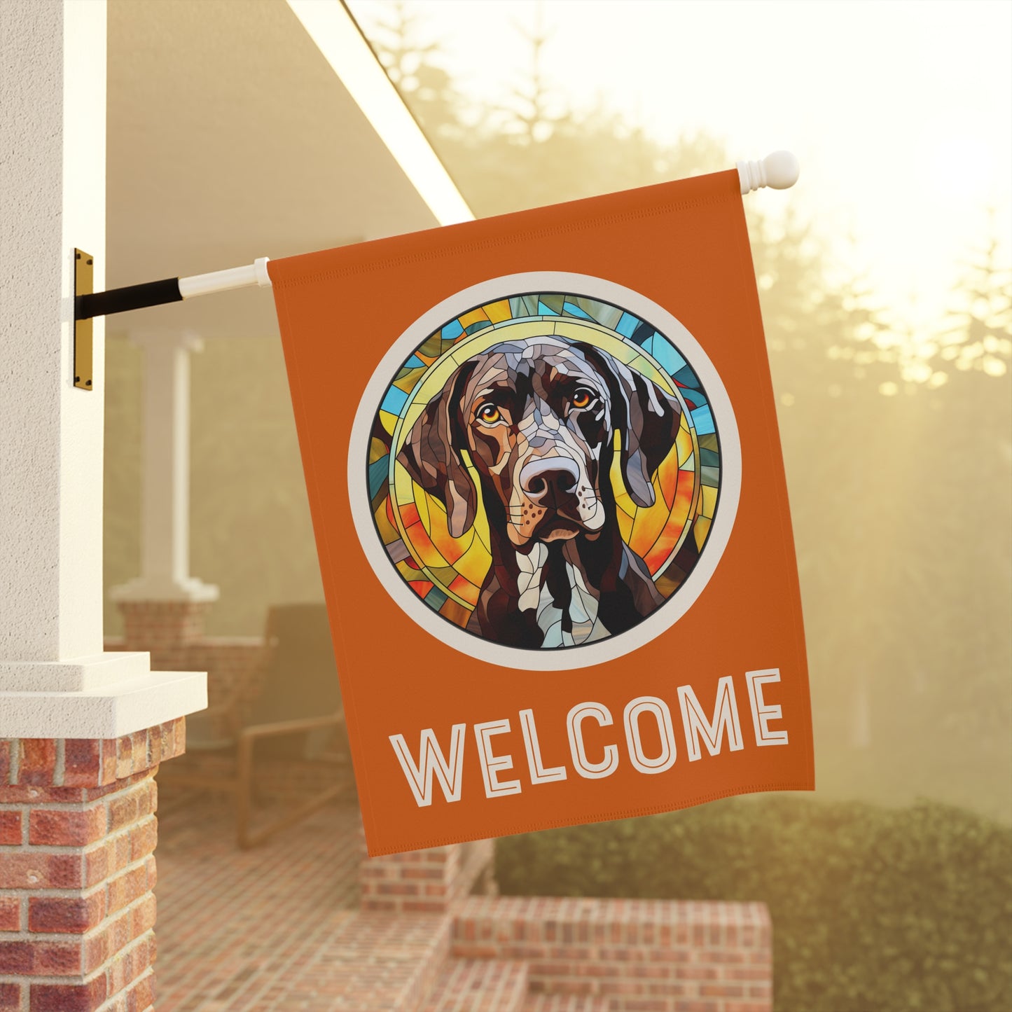 German Shorthaired Pointer Welcome 2-Sided Garden & House Flag/Banner