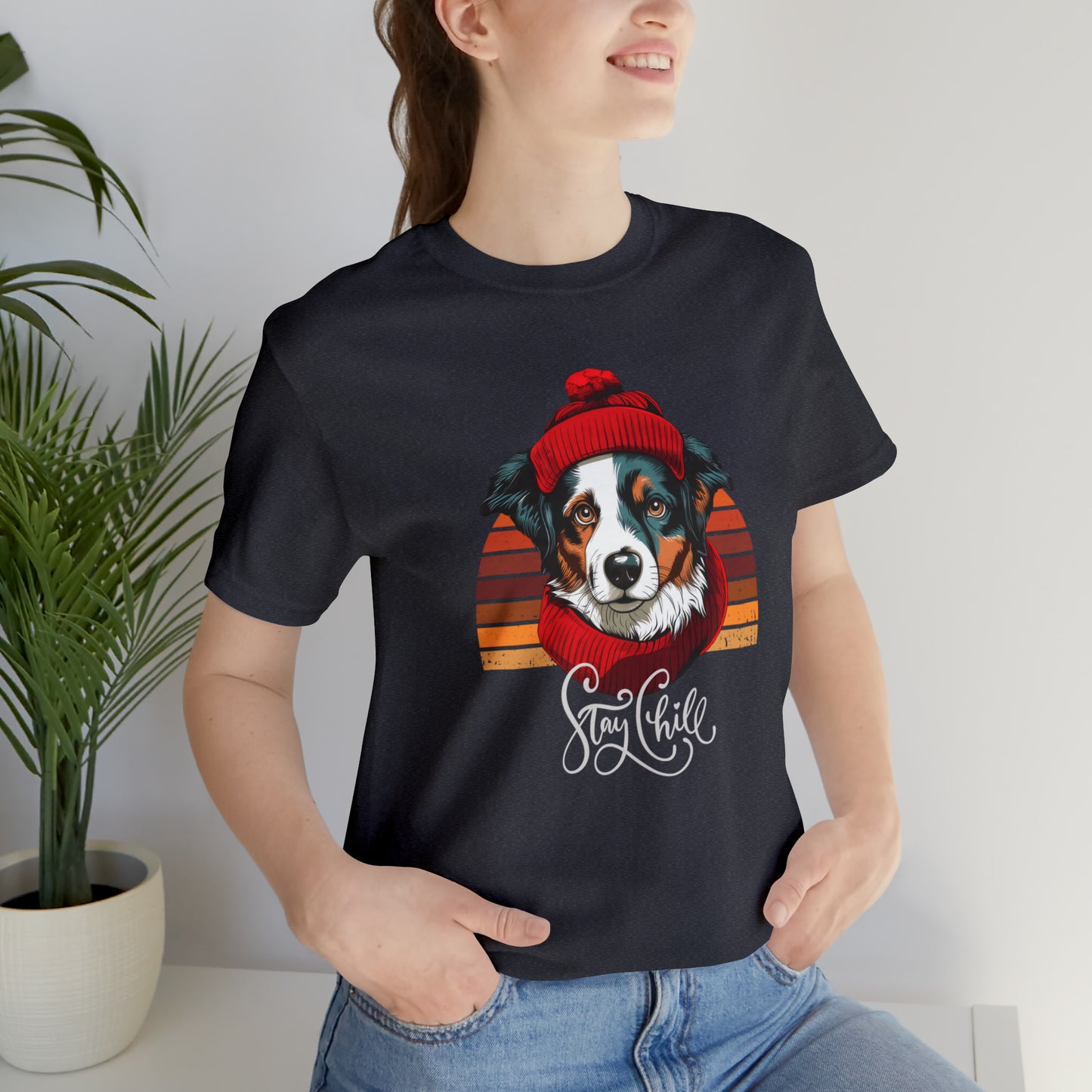 Stay Chill Border Collie Unisex Jersey Short Sleeve Tee