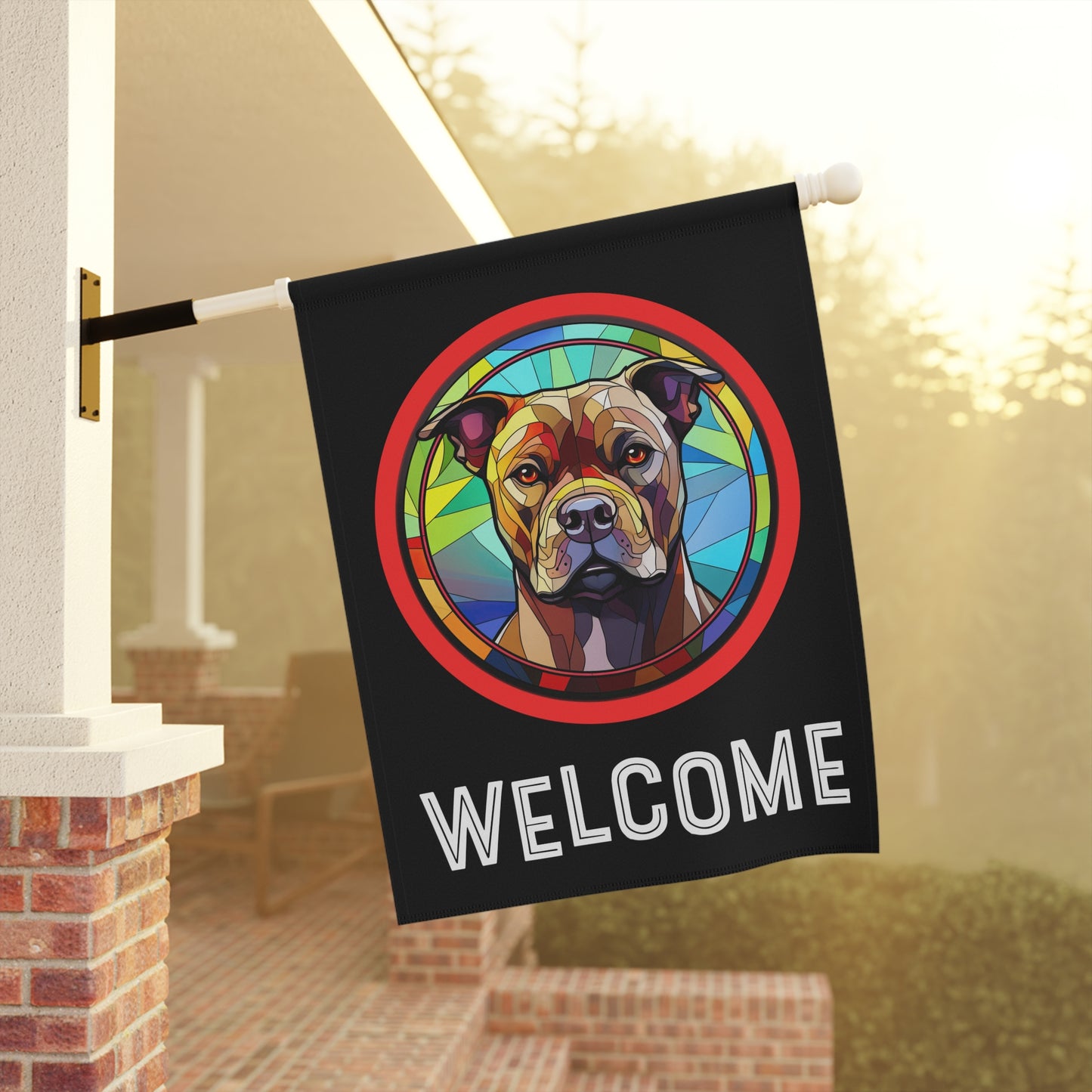 Staffordshire Bull Terrier Welcome 2-Sided Garden & House Flag/Banner