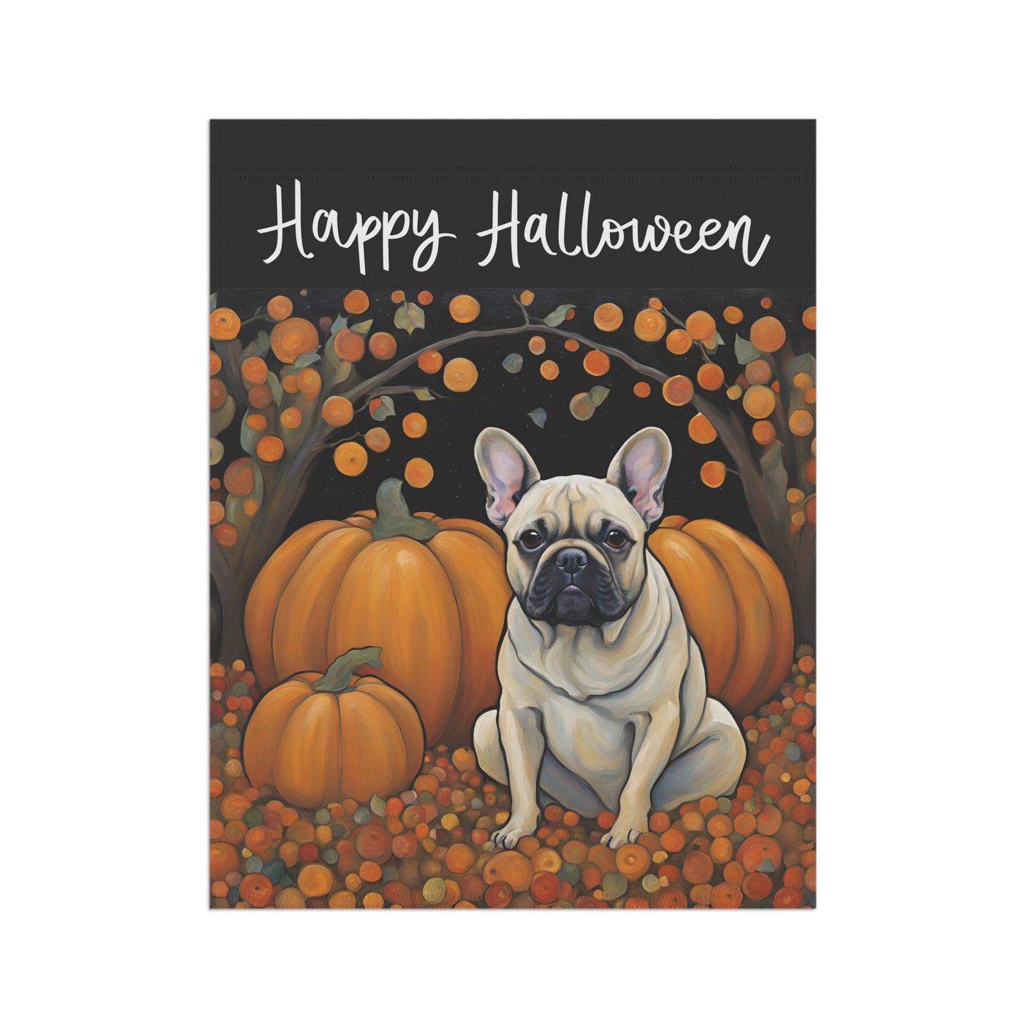 French Bulldog Happy Halloween 2-Sided Garden & House Flag/Banner