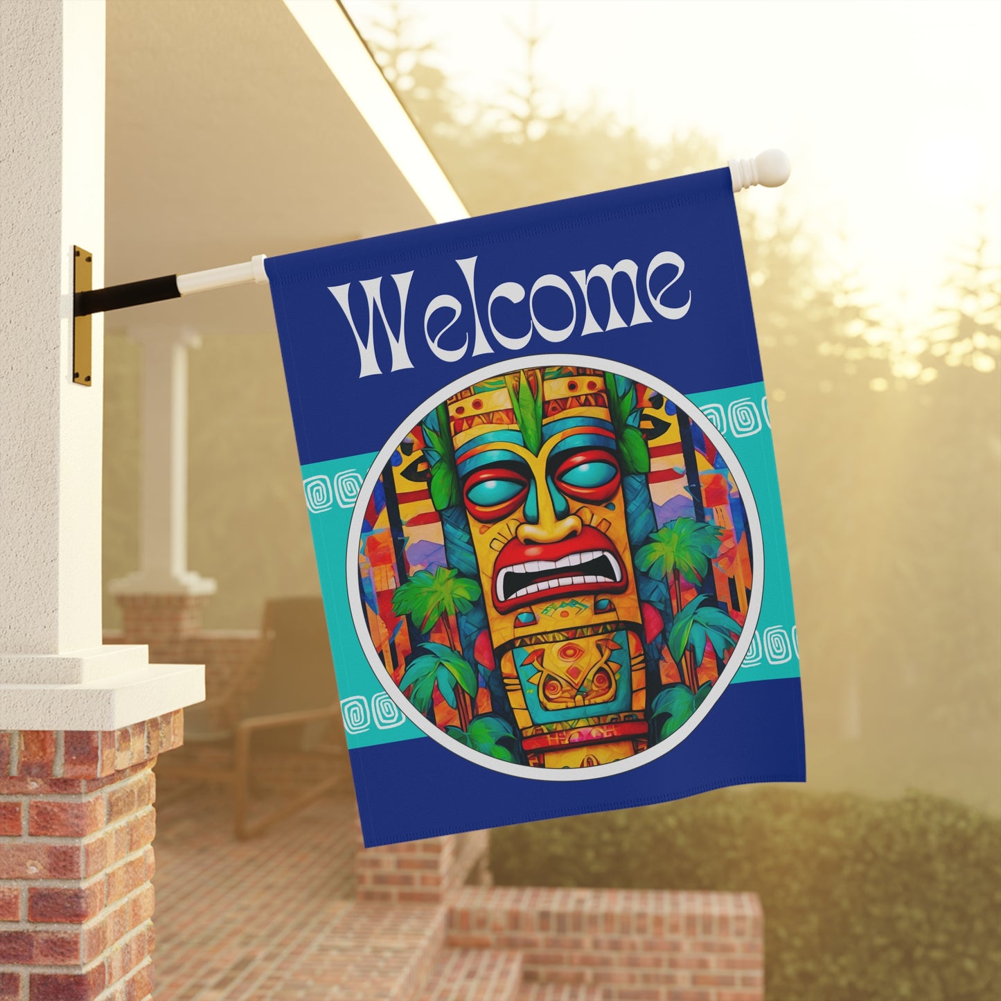 Tiki Steve Welcome 2-Sided Garden & House Flag/Banner