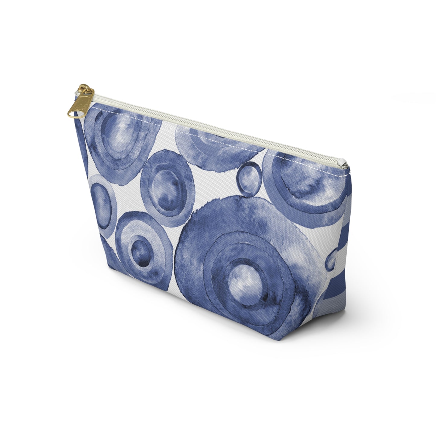 Indigo Swirls Accessory Pouch w T-bottom