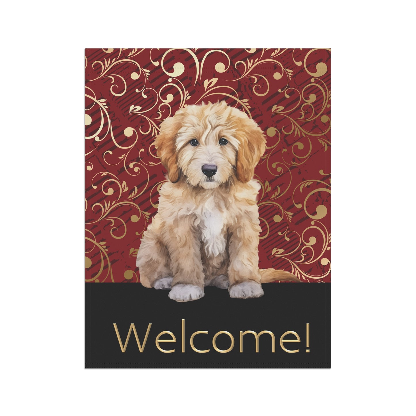 Goldendoodle Welcome 2-Sided Garden & House Flag/Banner