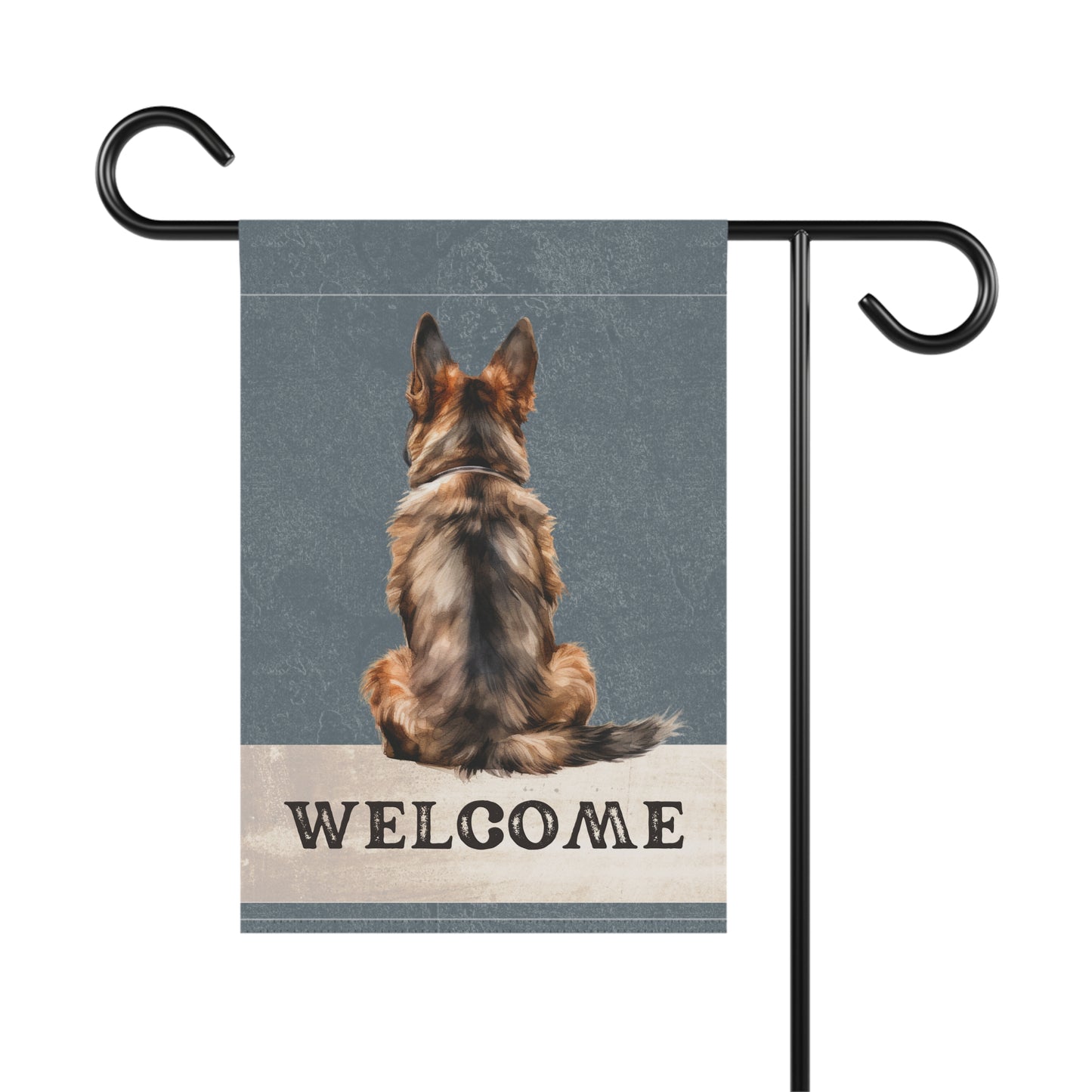 German Shepherd Welcome 2-Sided Garden & House Flag/Banner