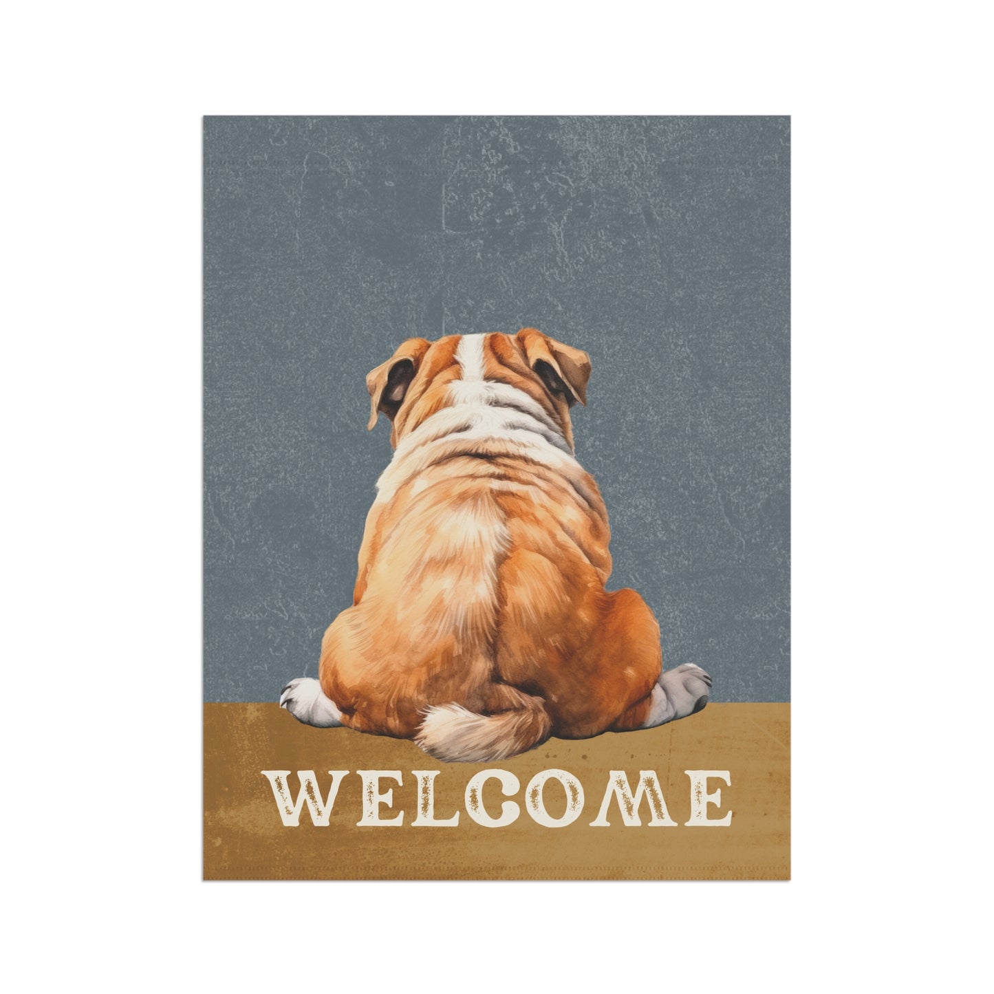 English Bulldog Welcome 2-Sided Garden & House Flag/Banner