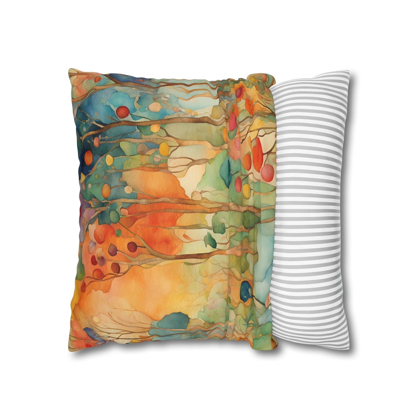 Guthrie Watercolor Square Poly Canvas Pillowcase