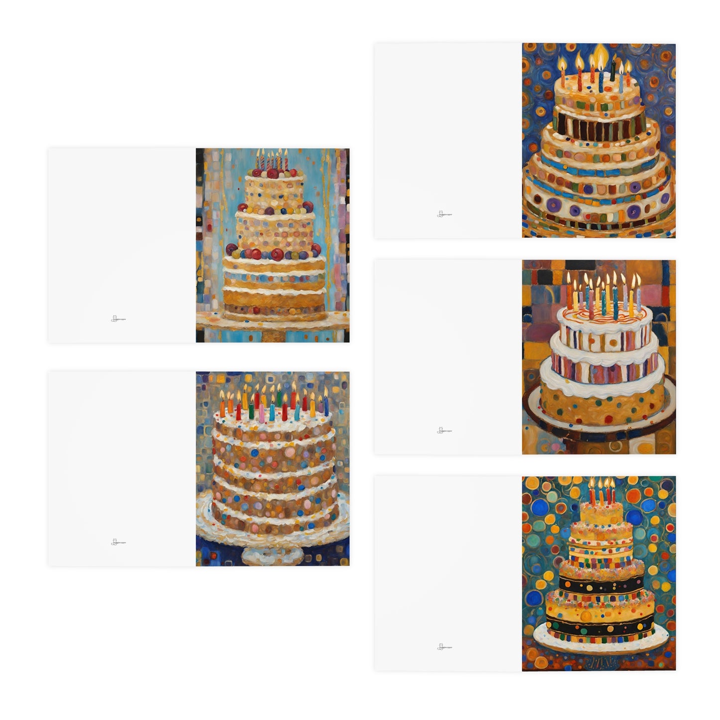 Fancy Cakes Birthday Greeting Cards (5-Pack)