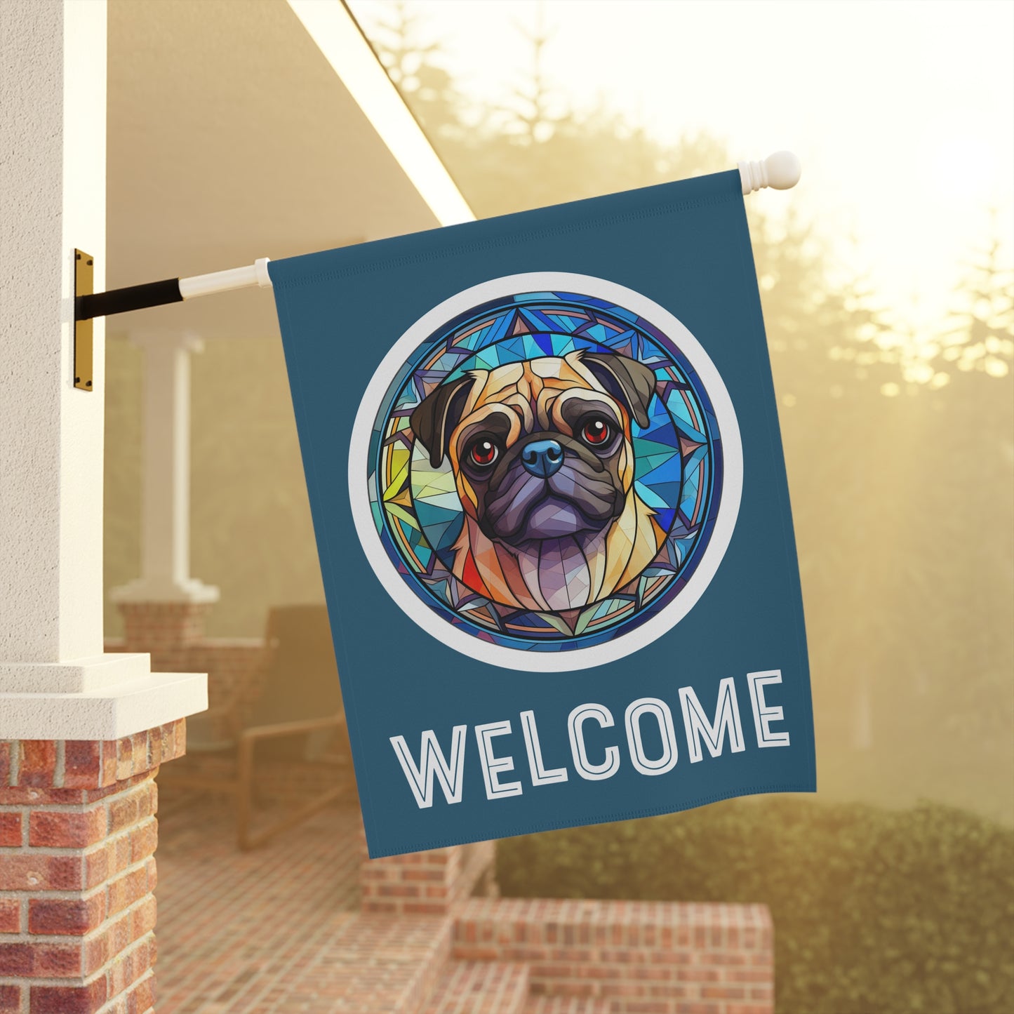 Pug Welcome 2-Sided Garden & House Flag/Banner