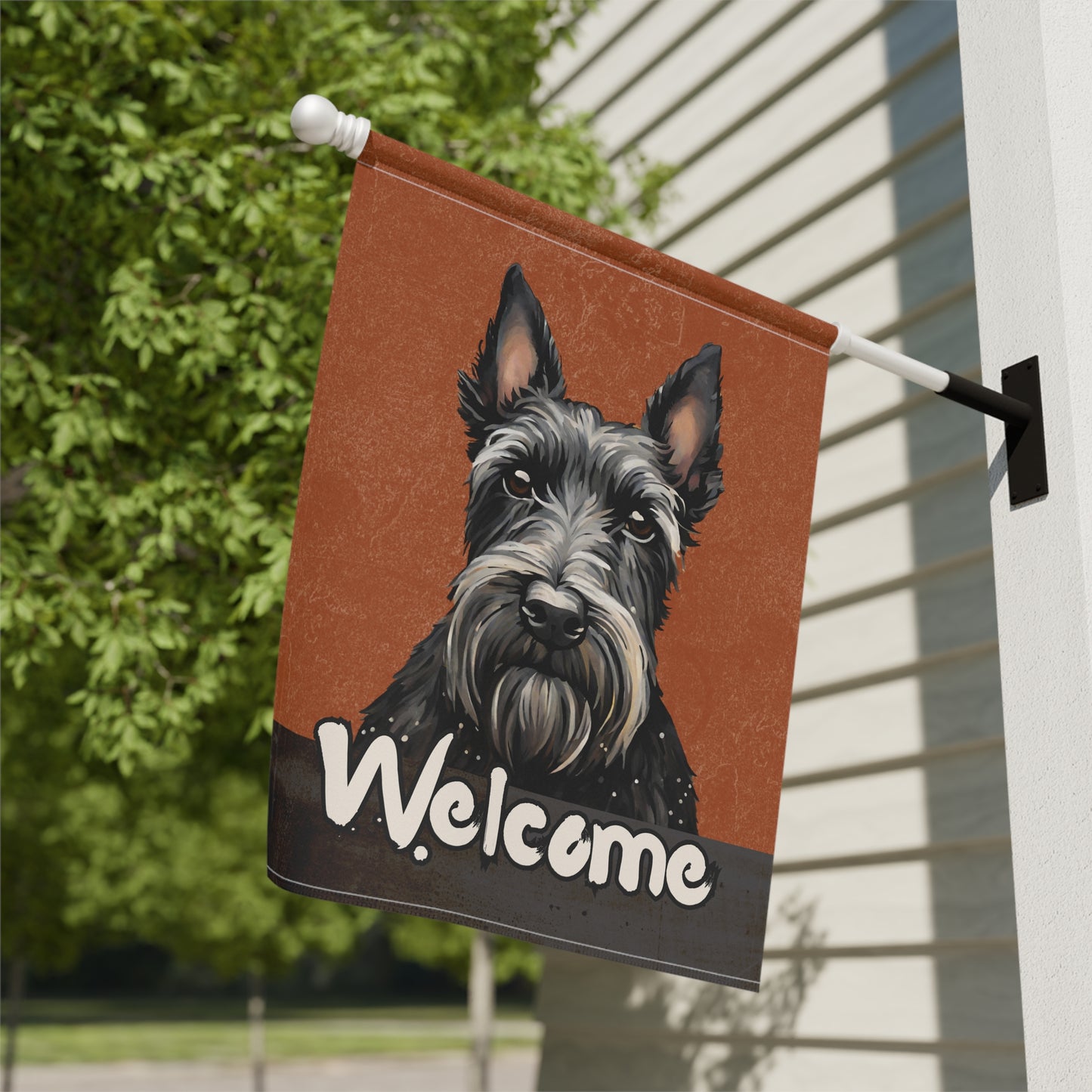 Scottish Terrier Welcome 2-Sided Garden & House Flag/Banner