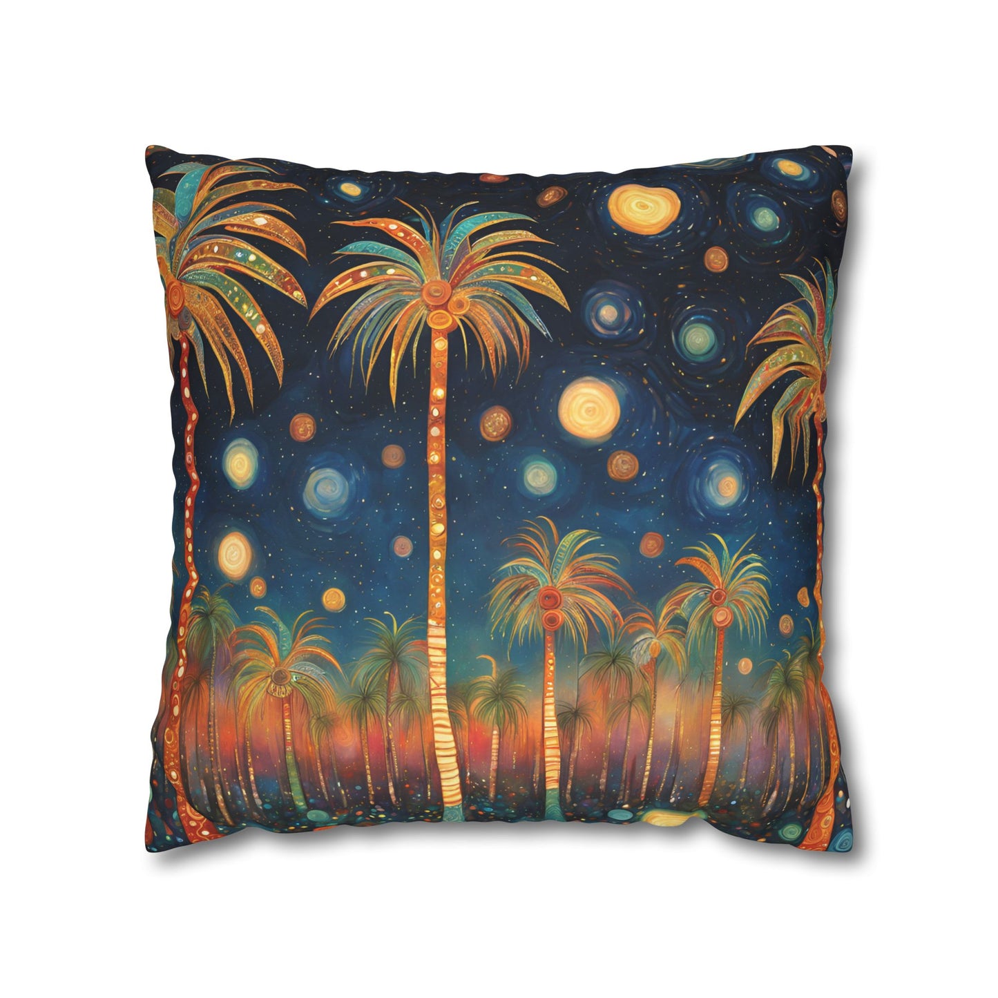 Palm Party Square Poly Canvas Pillowcase