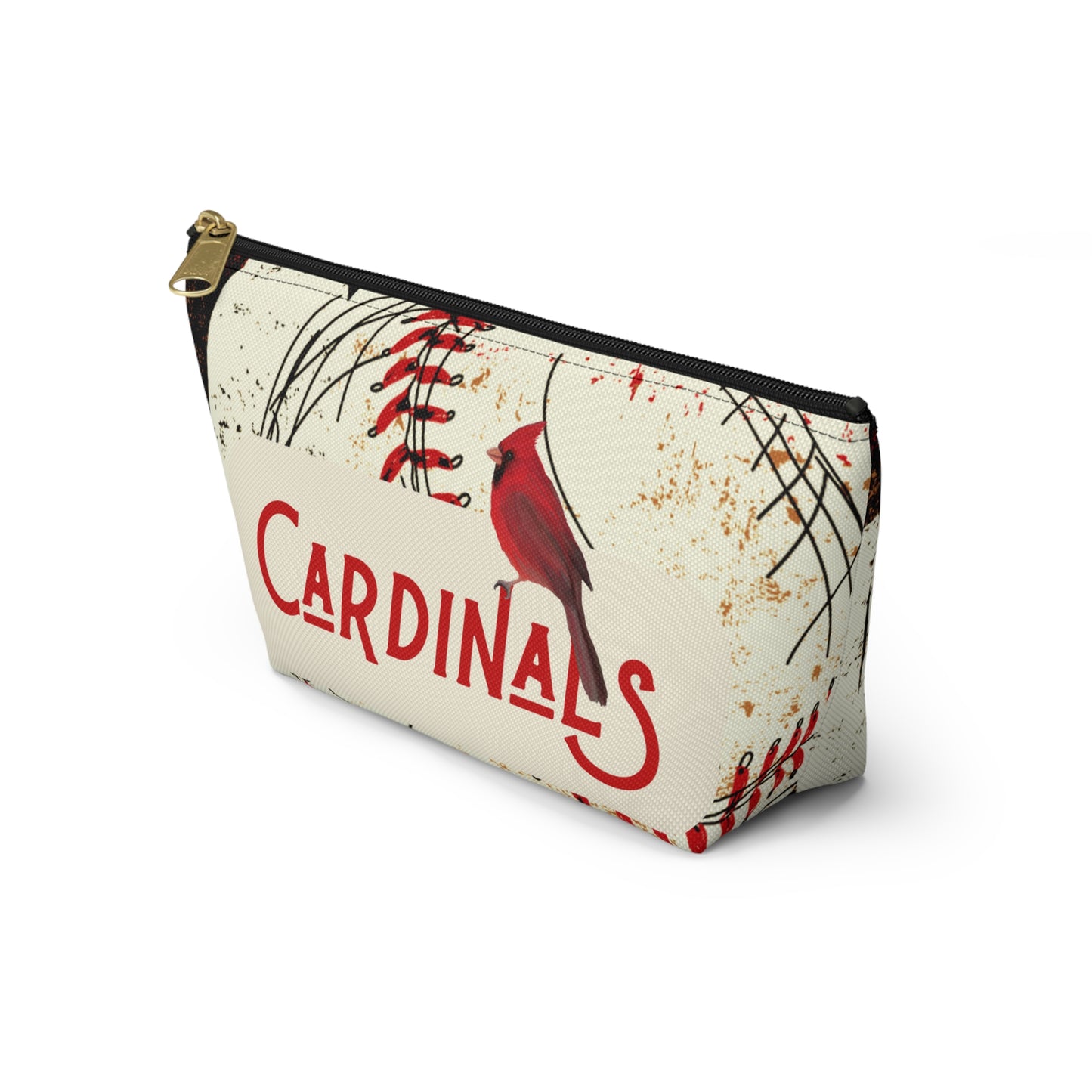 Cardinals Baseball Grunge Accessory Pouch w T-bottom