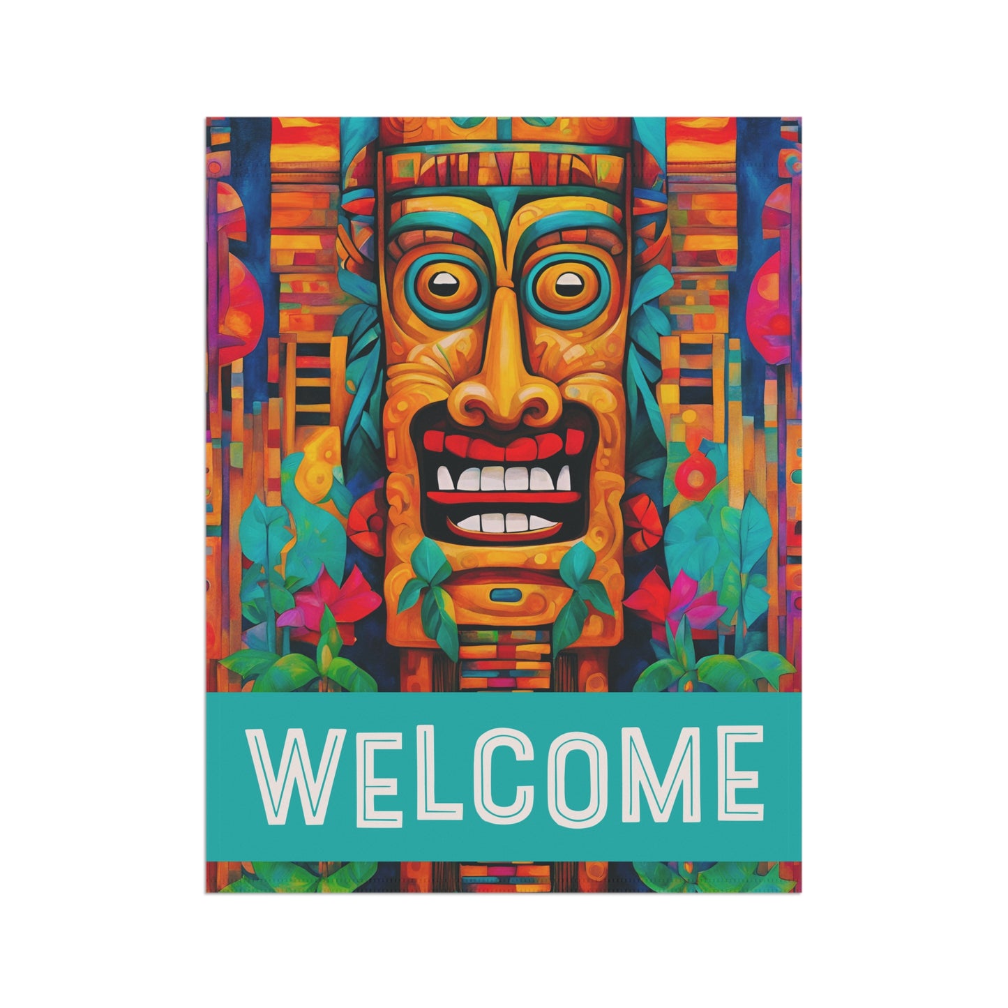 Crazy Tiki Welcome 2-Sided Garden & House Flag/Banner