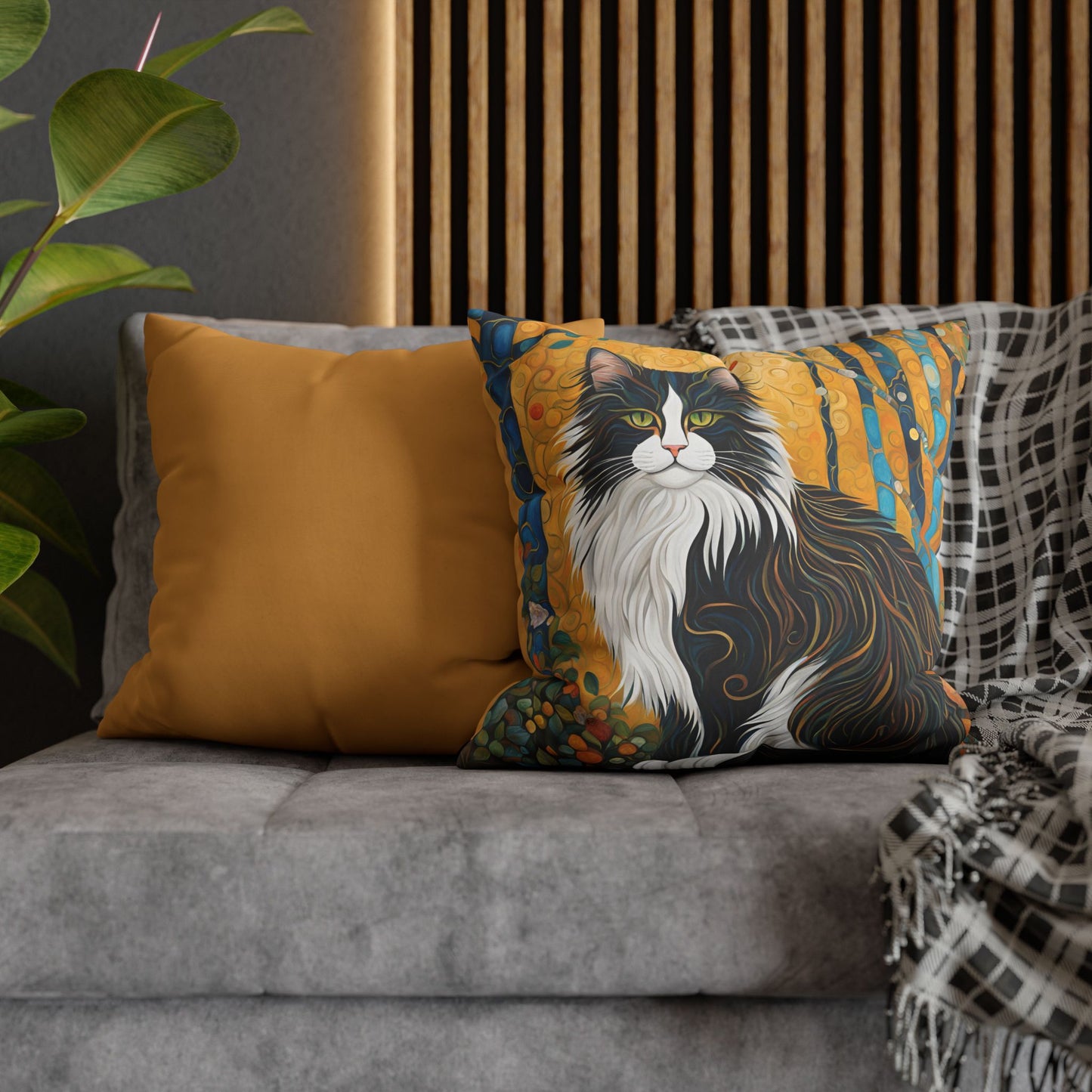 Norwegian Forest Cat Square Poly Canvas Pillowcase