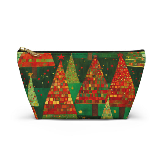 Christmas Tree Forest Accessory Pouch w T-bottom