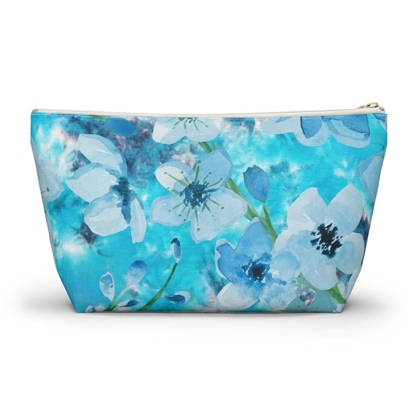 Nordic Floral Makeup Accessory Pouch w T-bottom