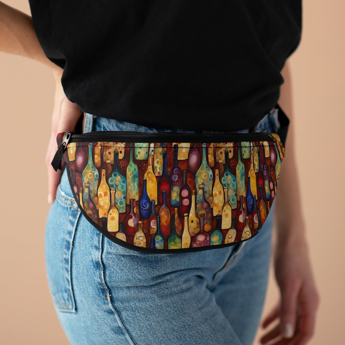 Abstract Wine Bottles Fanny Pack