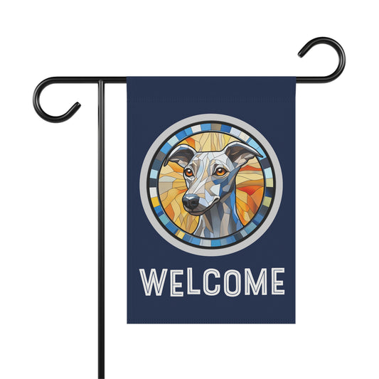 Whippet Welcome 2-Sided Garden & House Flag/Banner