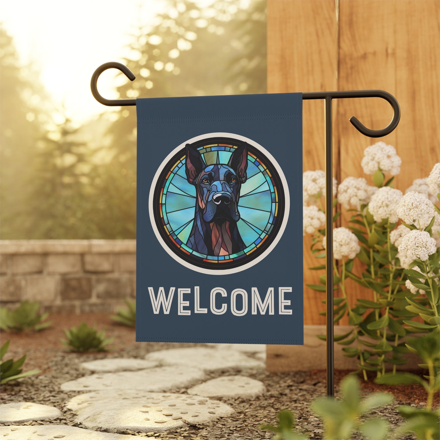 Great Dane Welcome 2-Sided Garden & House Flag/Banner