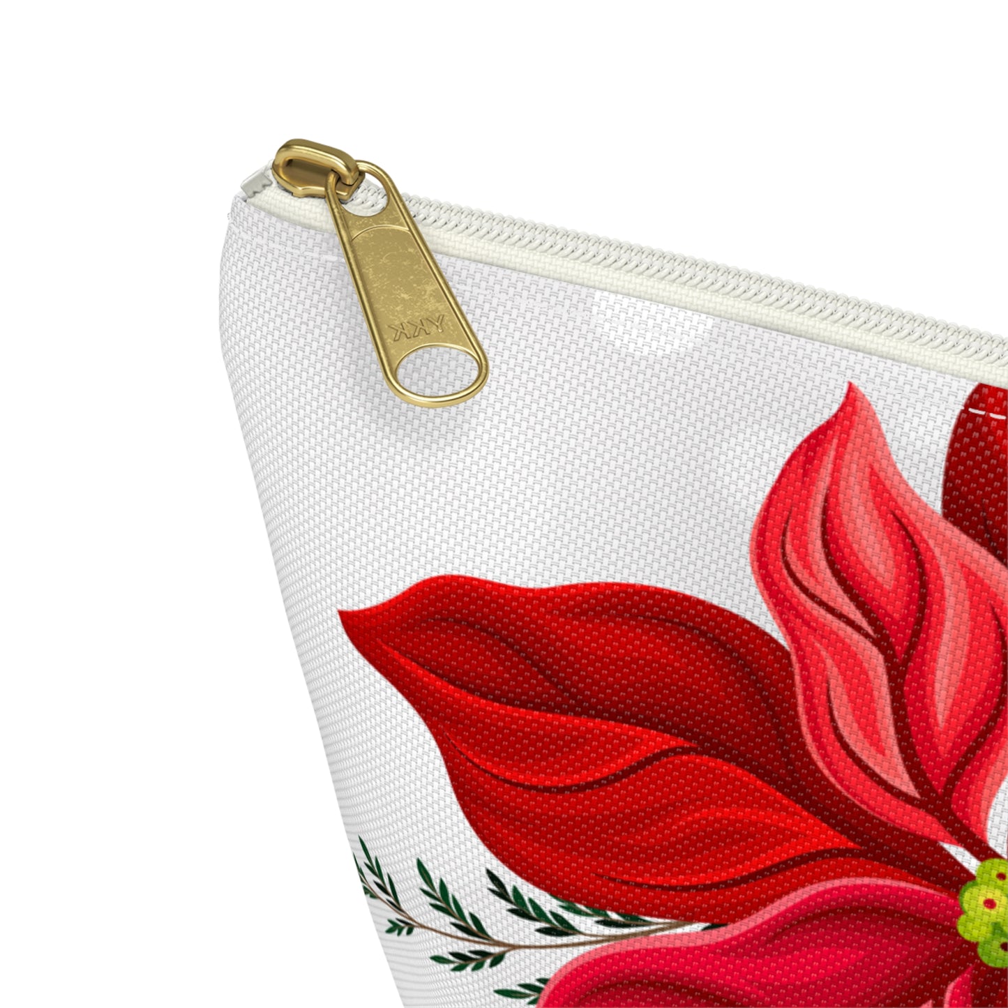 Big Poinsettia Accessory Pouch w T-bottom