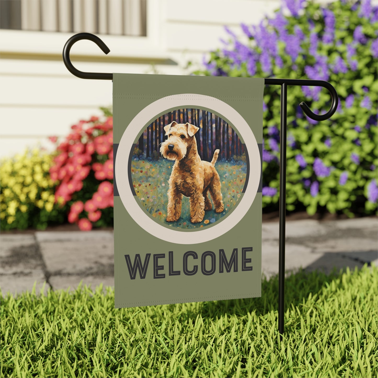 Lakeland Terrier Welcome 2-Sided Garden & House Flag/Banner
