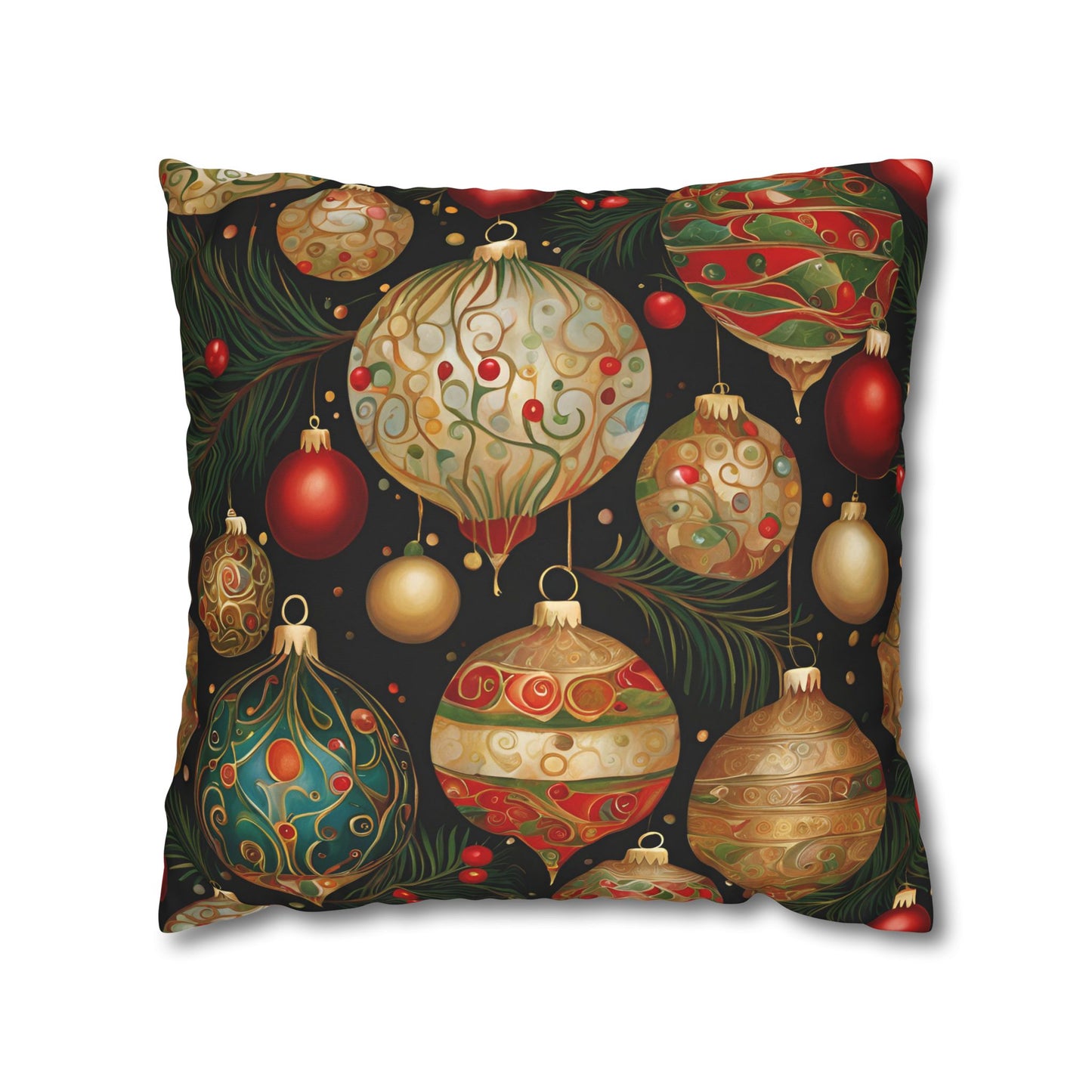 Decorate the Tree Square Poly Canvas Pillowcase