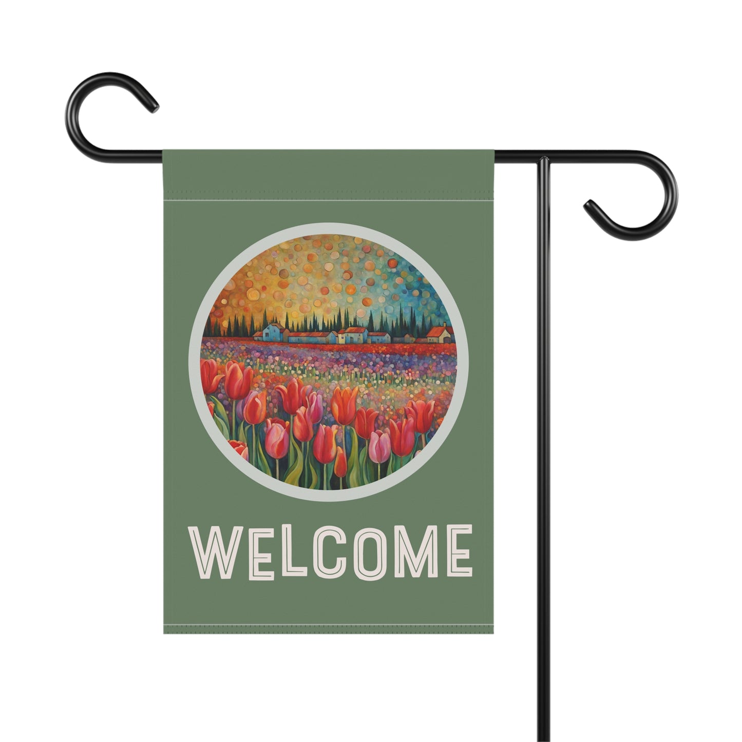 Tulip Farm Welcome 2-Sided Garden & House Flag/Banner