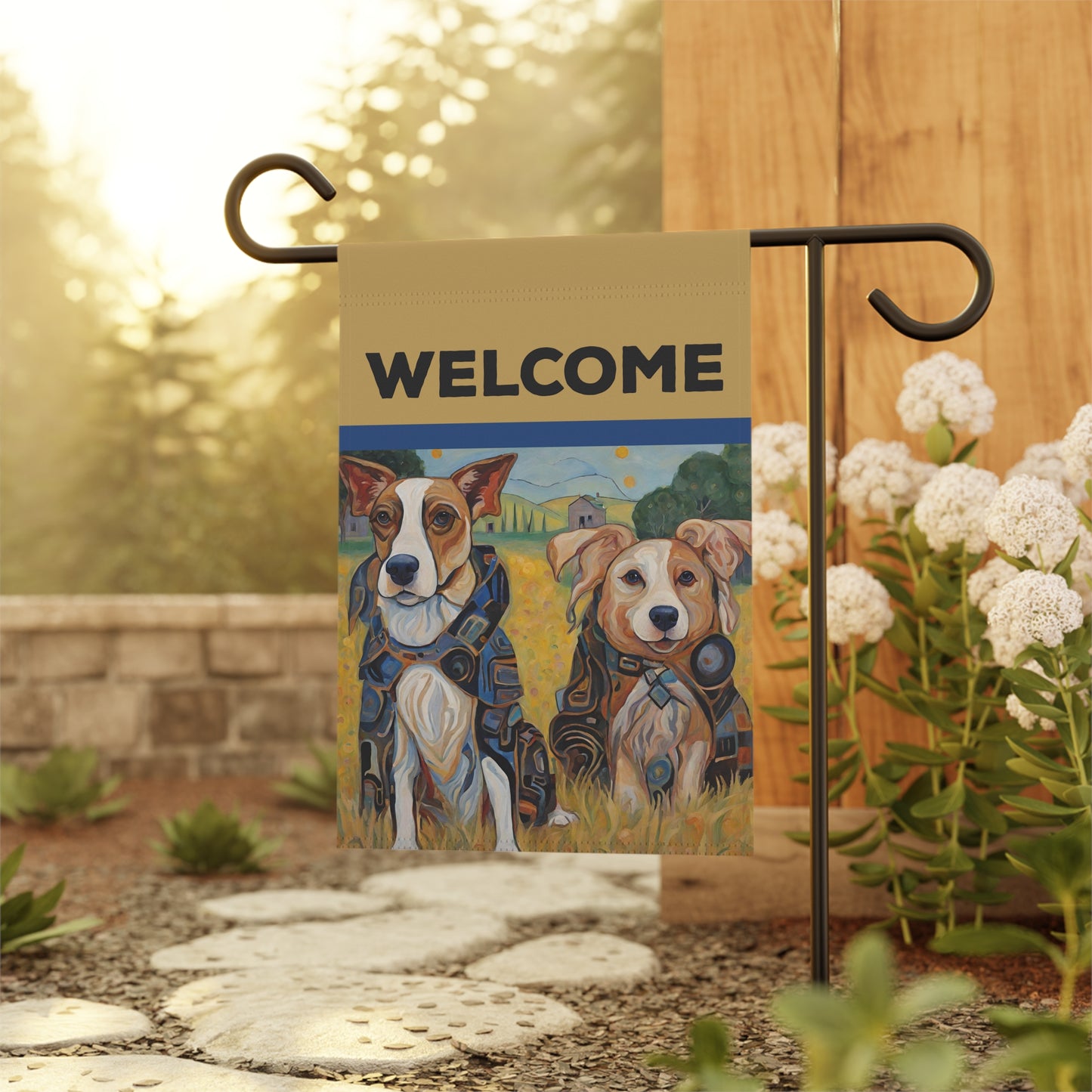 Sherlock & Watson Welcome 2-Sided Garden & House Flag/Banner