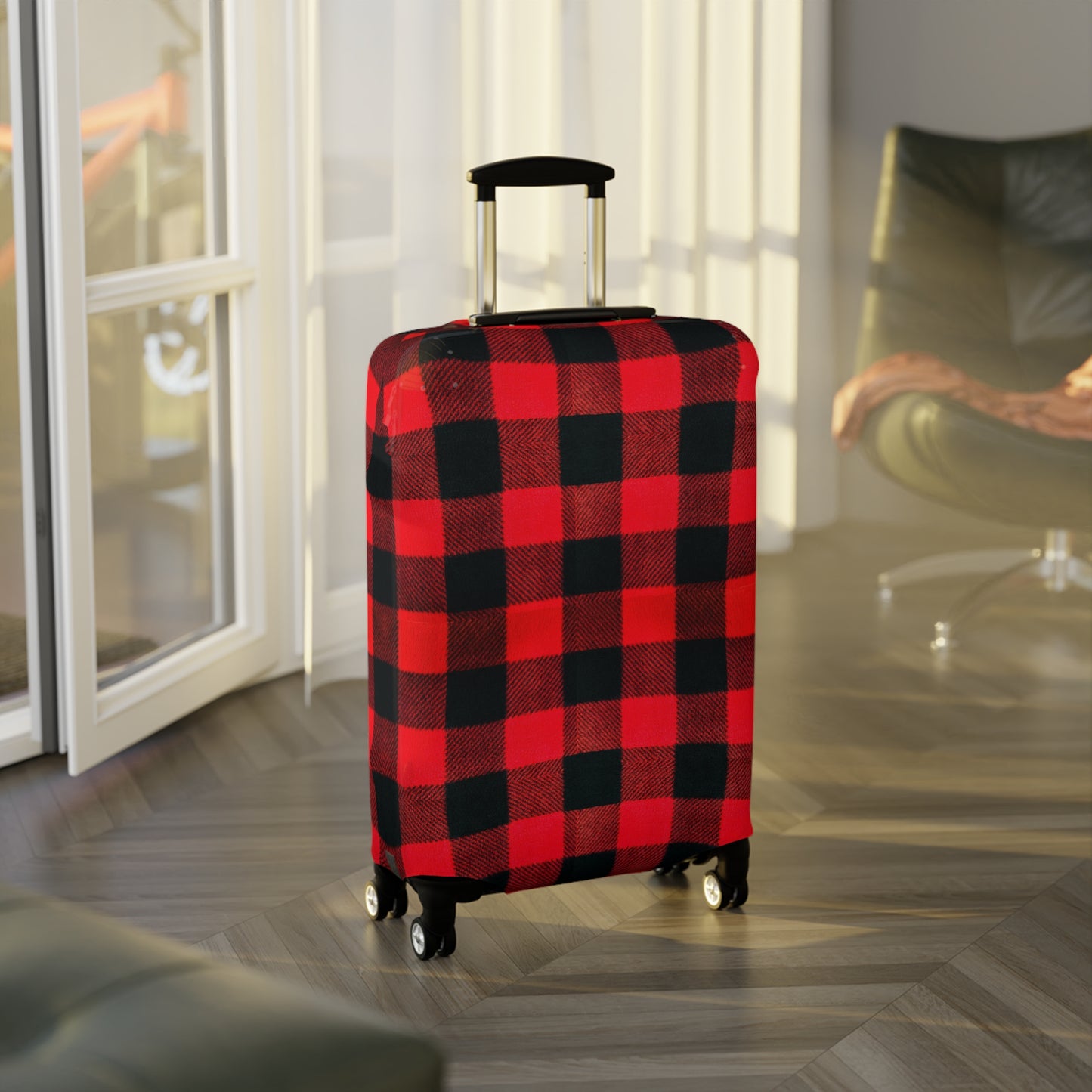 Buffalo Plaid Luggage Cover