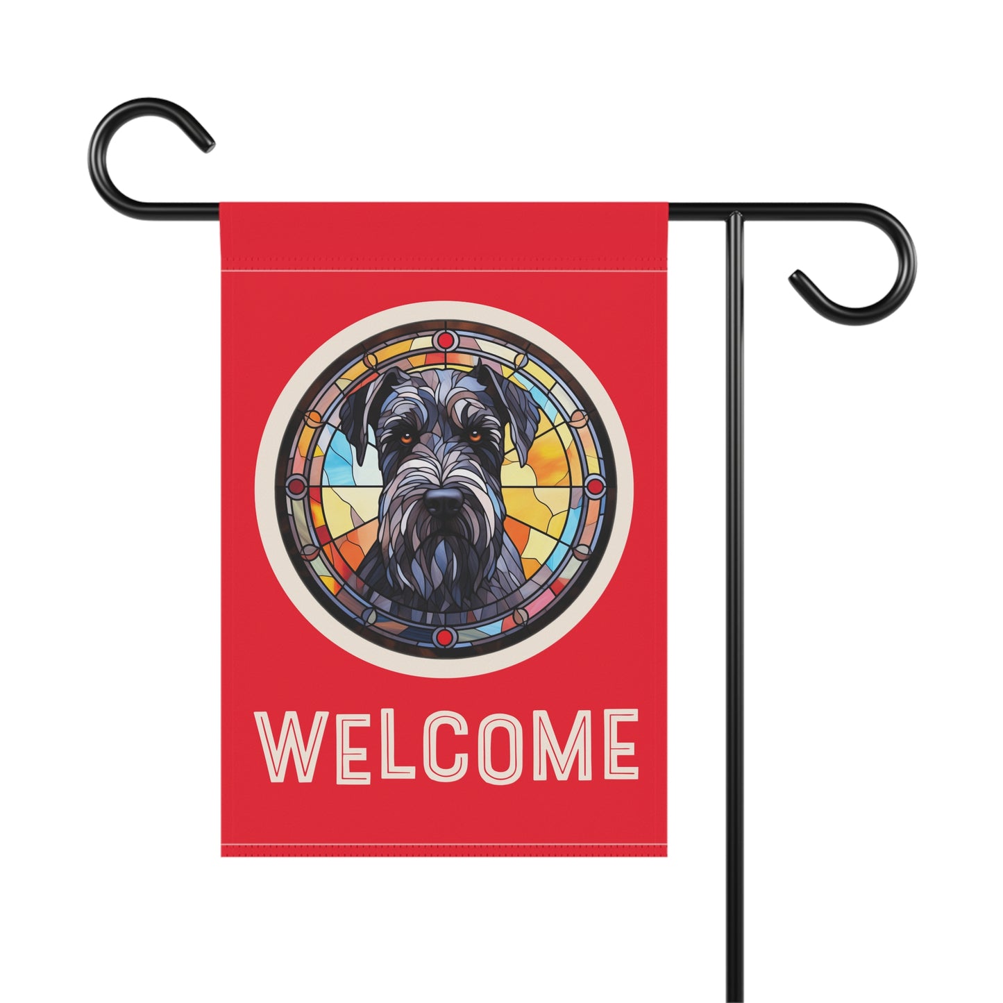 Giant Schnauzer Welcome 2-Sided Garden & House Flag/Banner