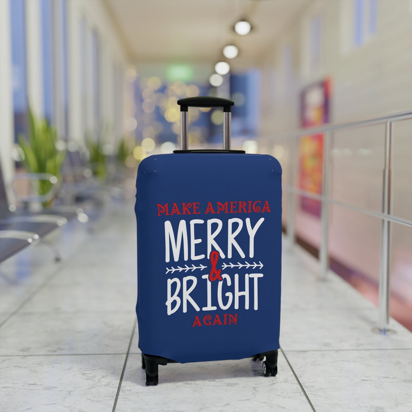 Bold Make America Merry & Bright Again Royal Luggage Cover