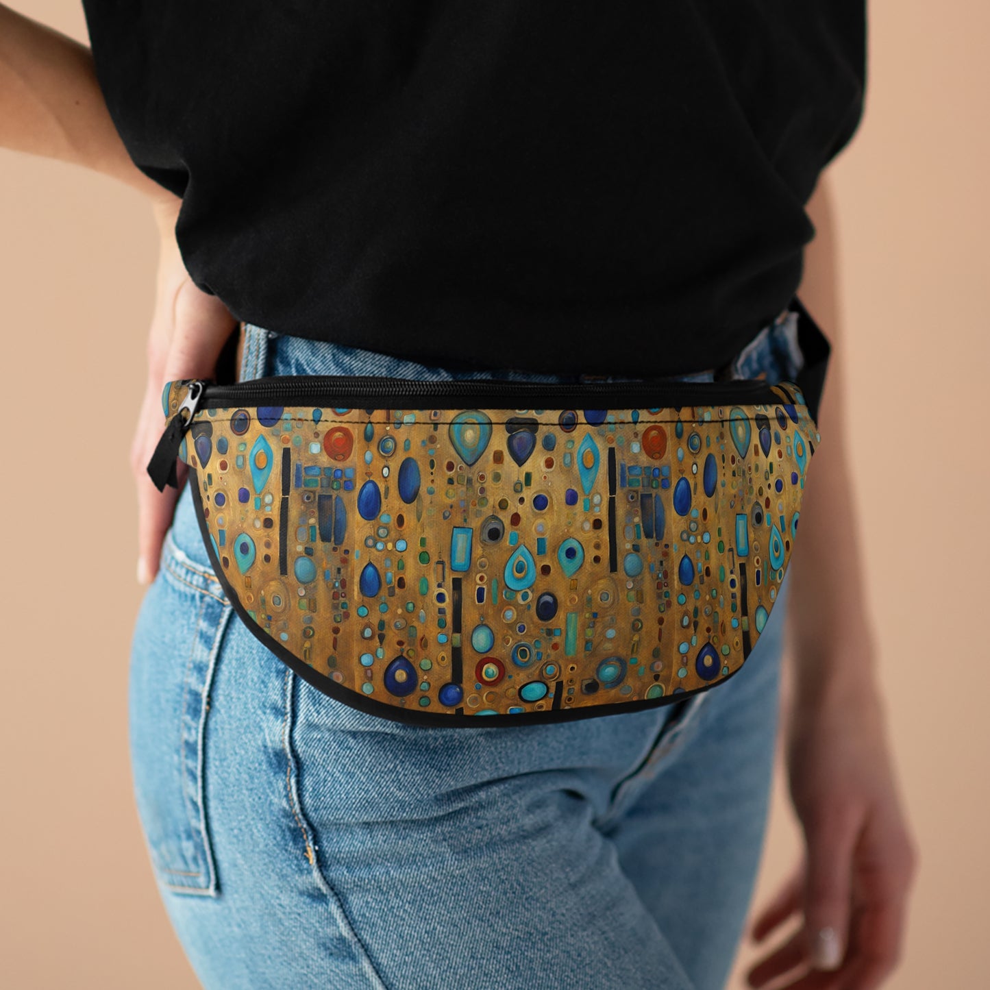 Turquoise Bling Abstract Fanny Pack