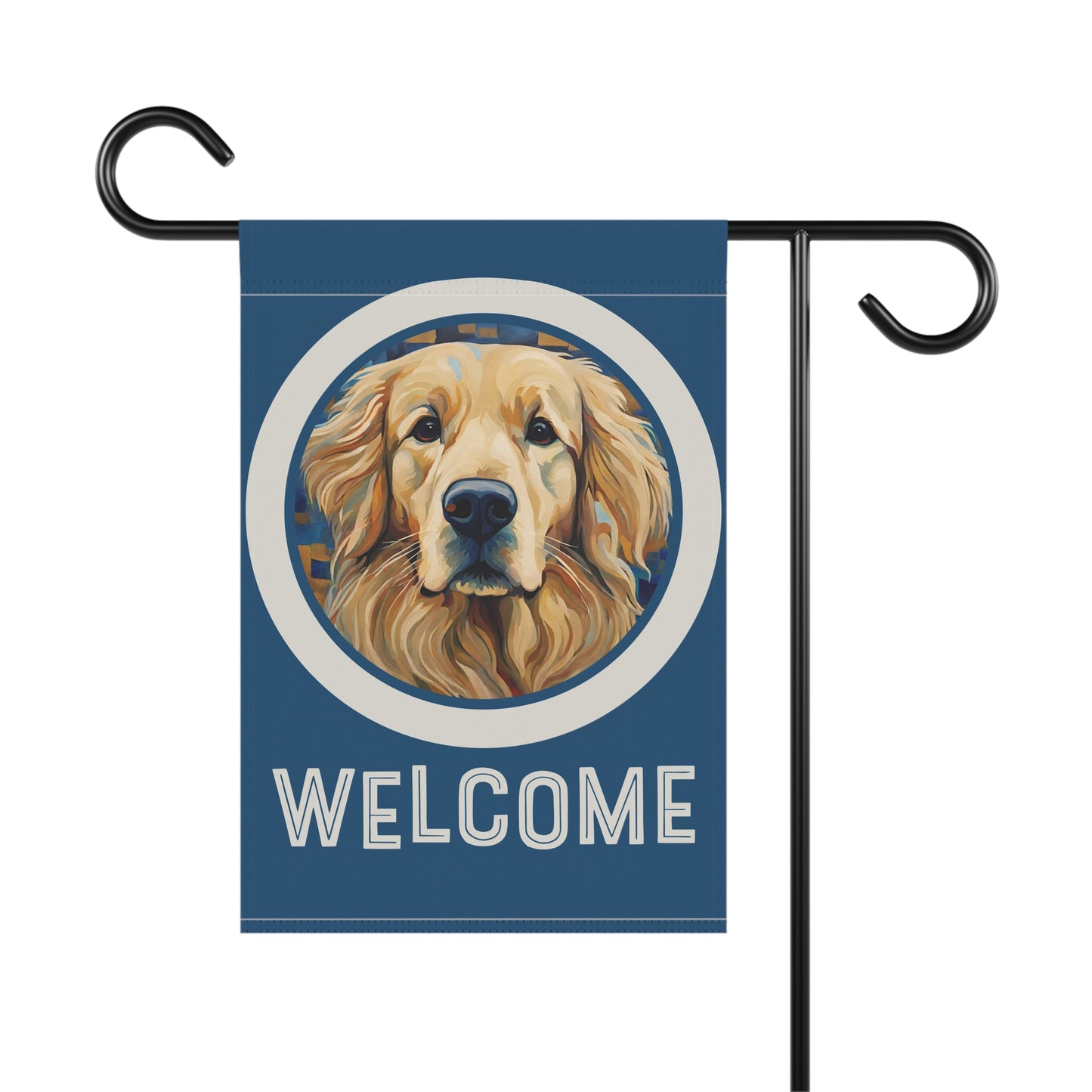 Golden Retriever Welcome 2-Sided Garden & House Flag/Banner